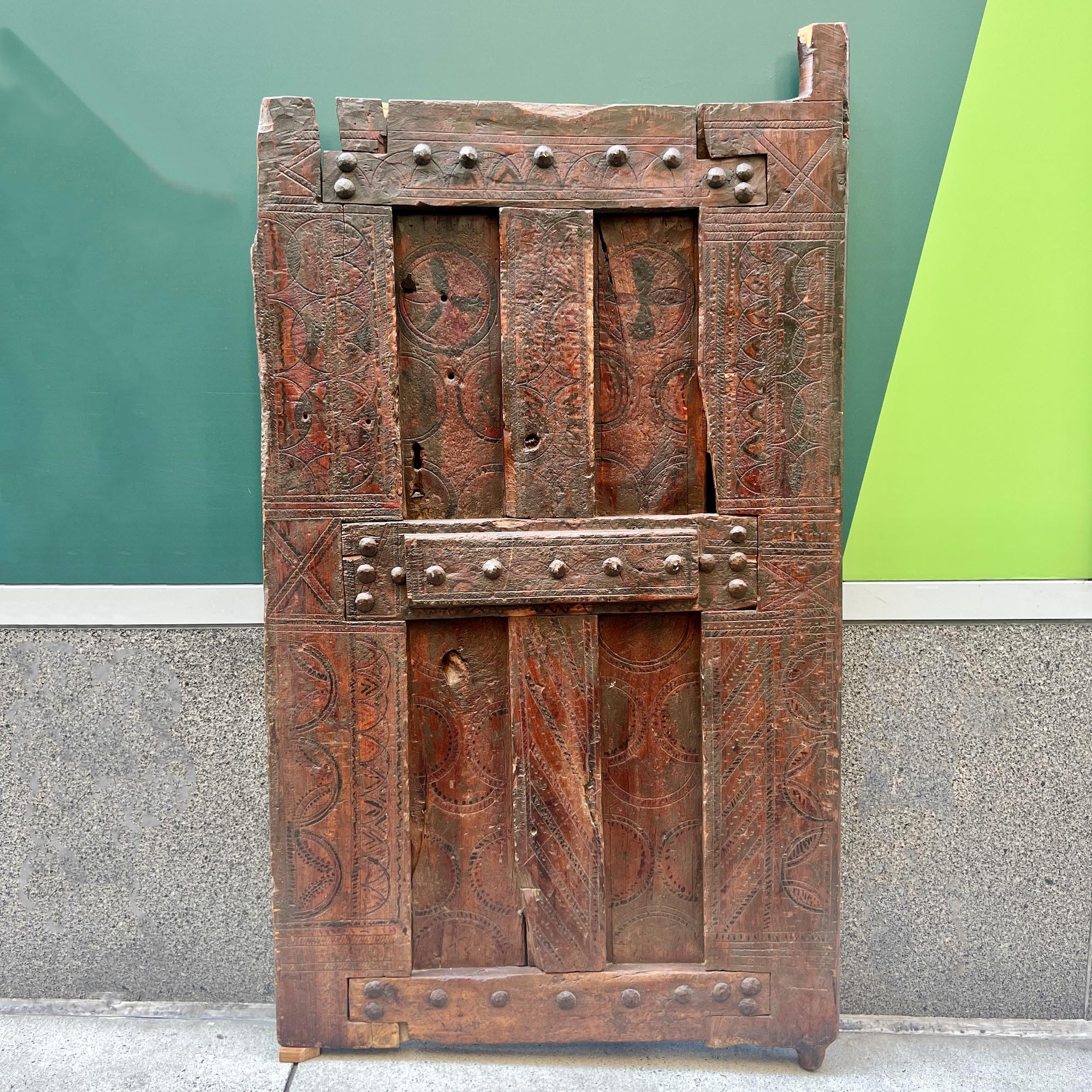 Authentic vintage Moroccan door. Berber Mountains Morocco. Traditional real door used in Morocco.