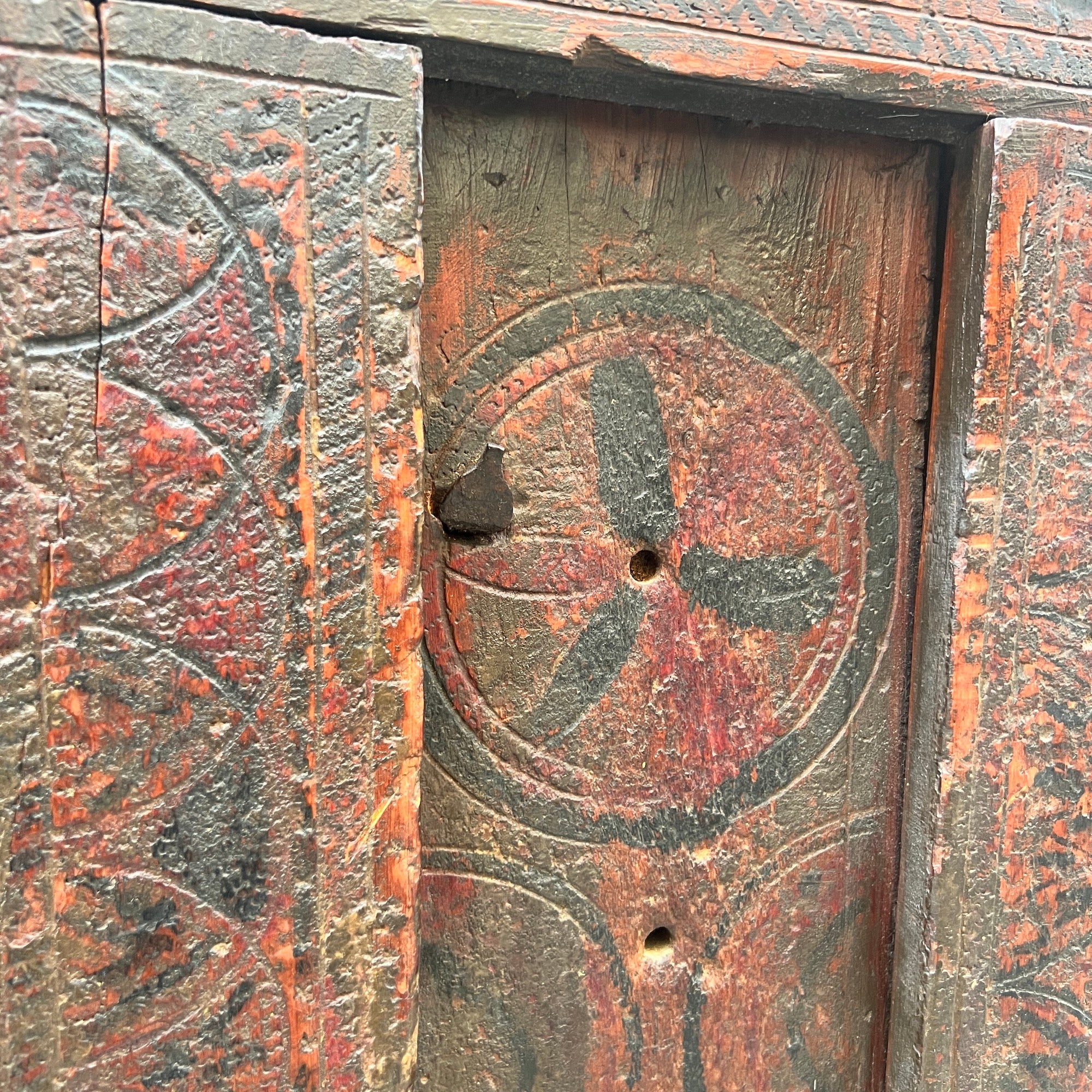 Authentic vintage Moroccan door. Berber Mountains Morocco. Traditional real door used in Morocco.