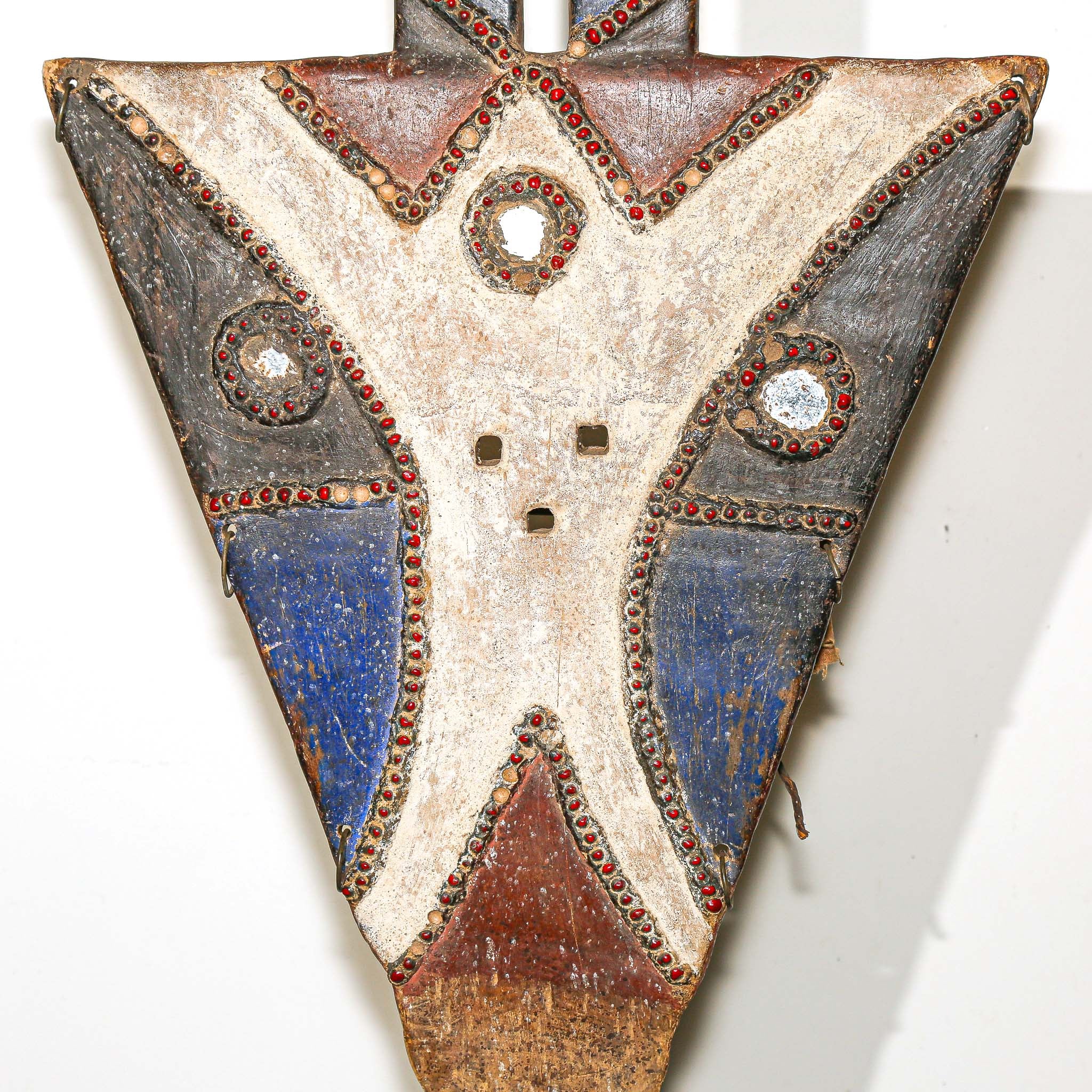 Bedu Plank Mask from Ivory Coast detail of eye holes for dancing ceremonies