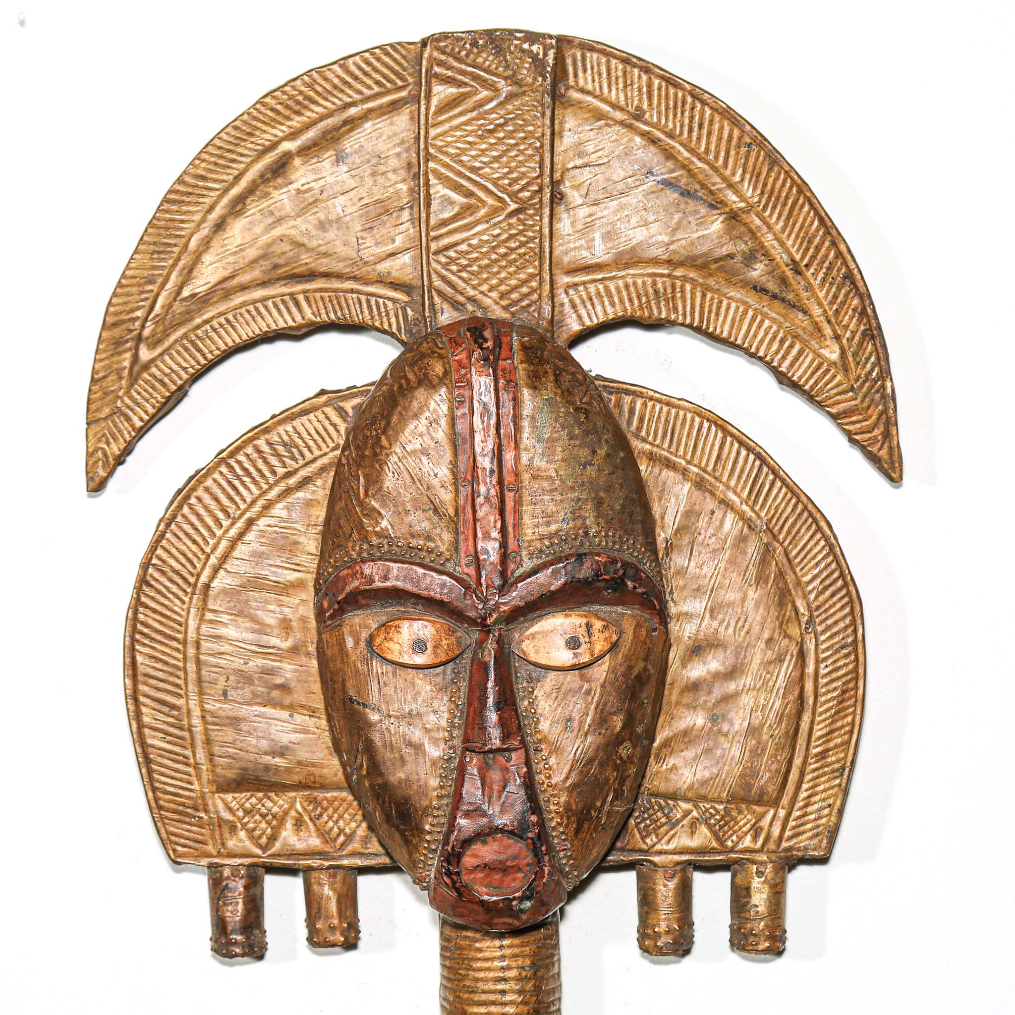 African Kota guardian figure from Gabon featuring oval face and spiritual symbolism