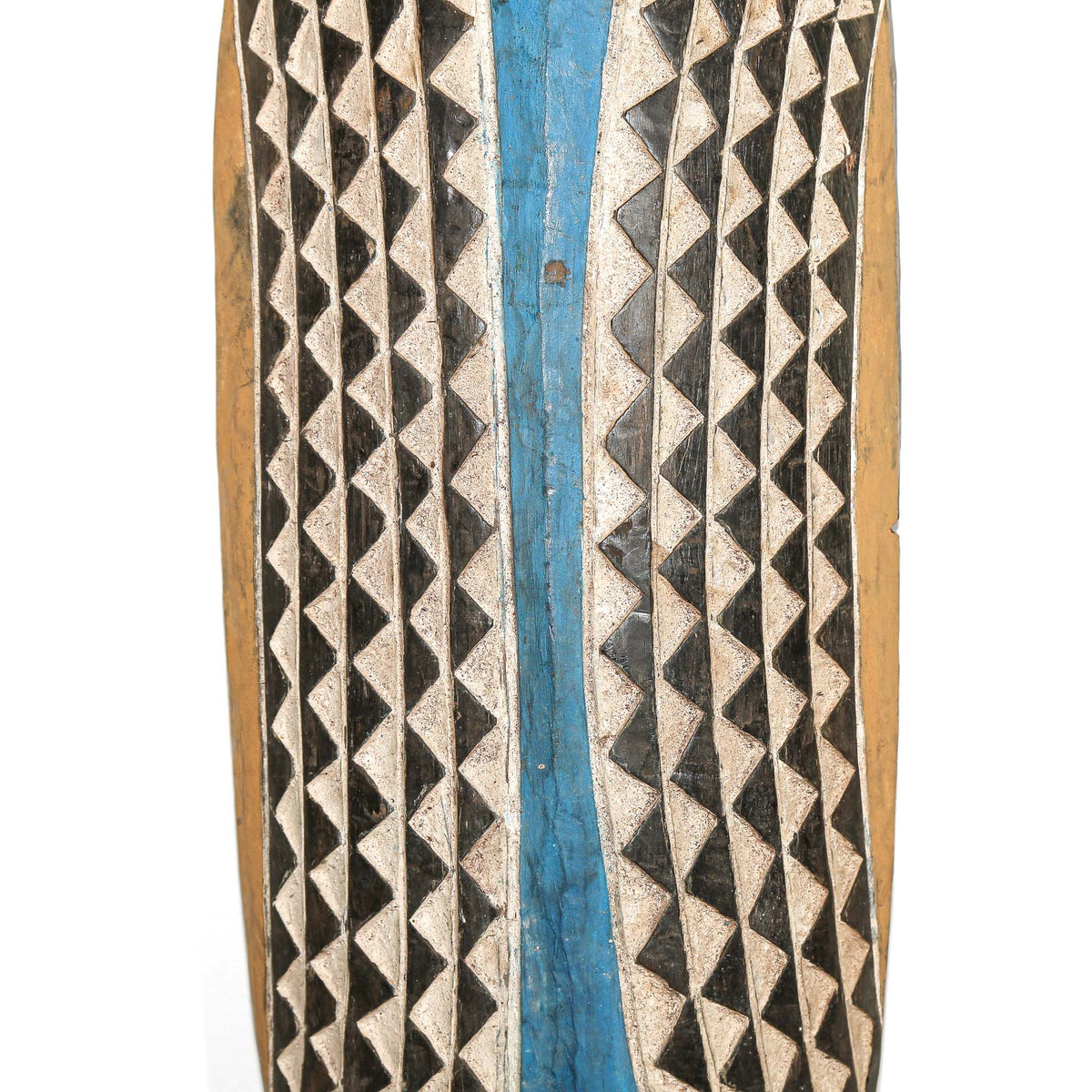 Colorful wall-hanging shield from Cameroon displayed as vibrant African wall art with bold decorative patterning