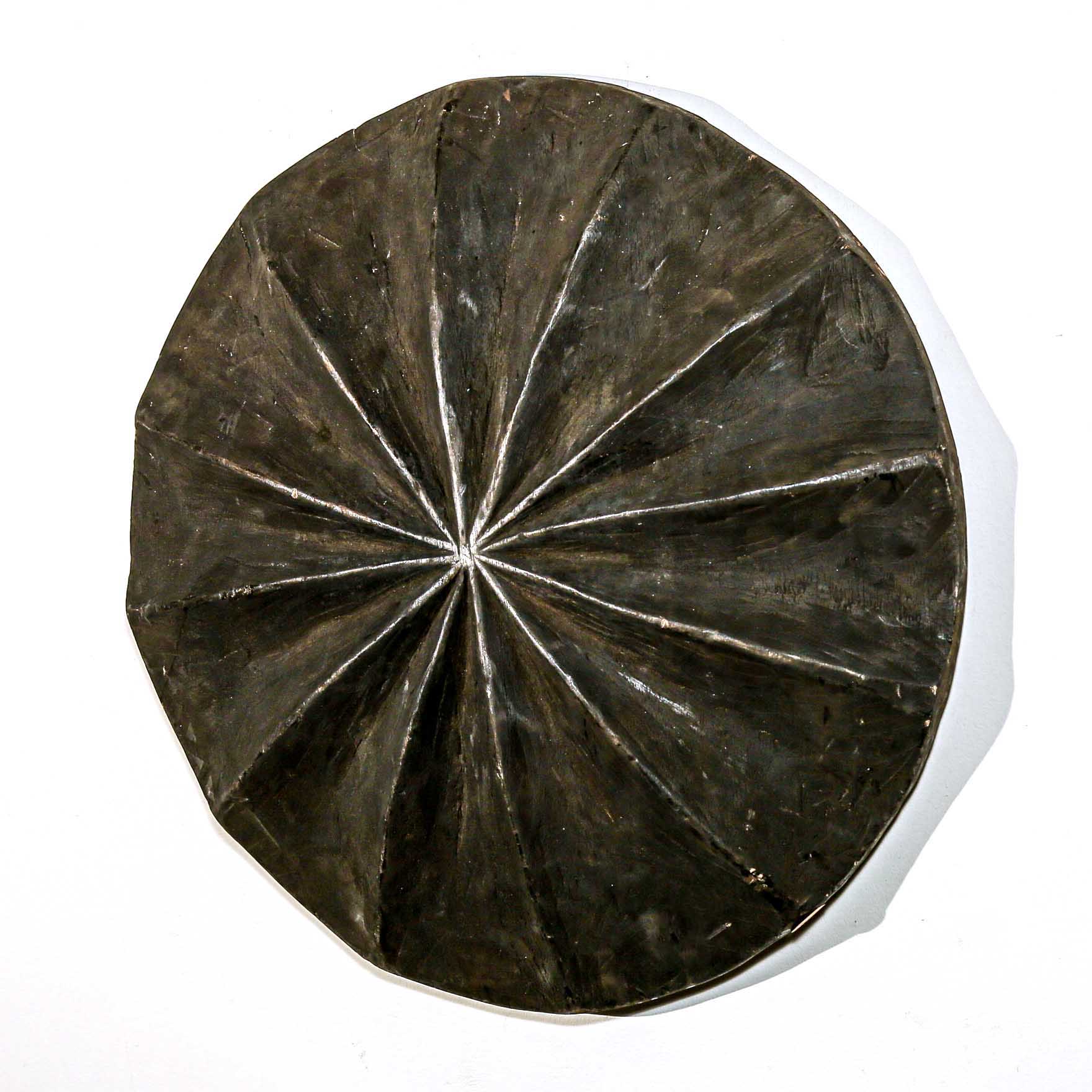 Round Dancing Shield from Cameroon Vintage Collectible Art & Home Decor Black Wall Art