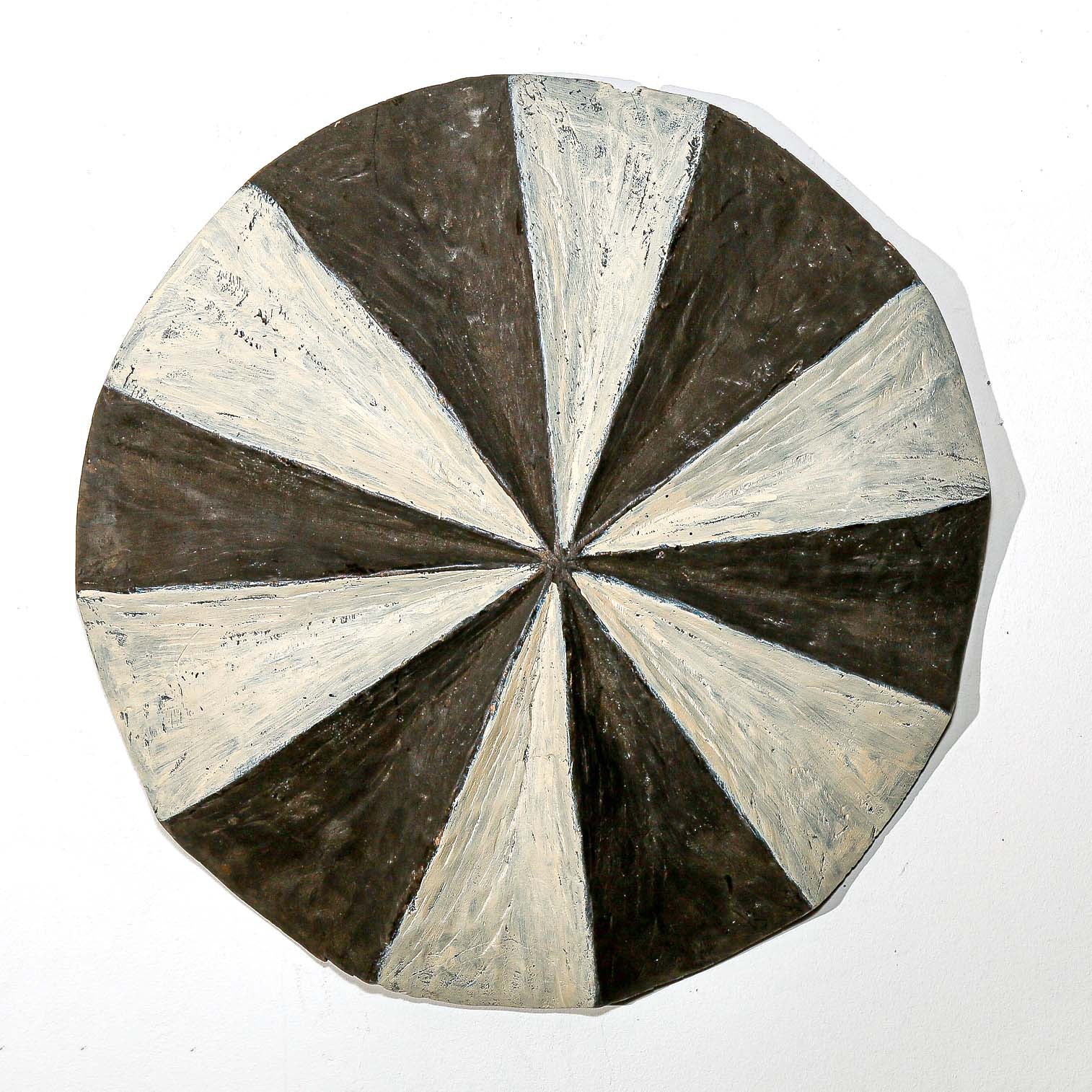 Black Round Dancing Shield from Cameroon Vintage Collectible Art & Home Decor