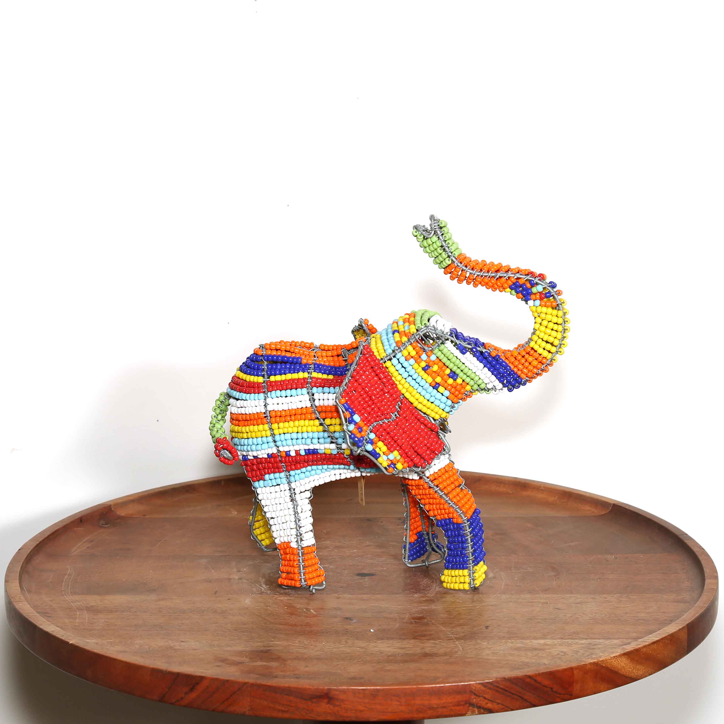 Colorful beaded elephant Sculpture African art to buy online