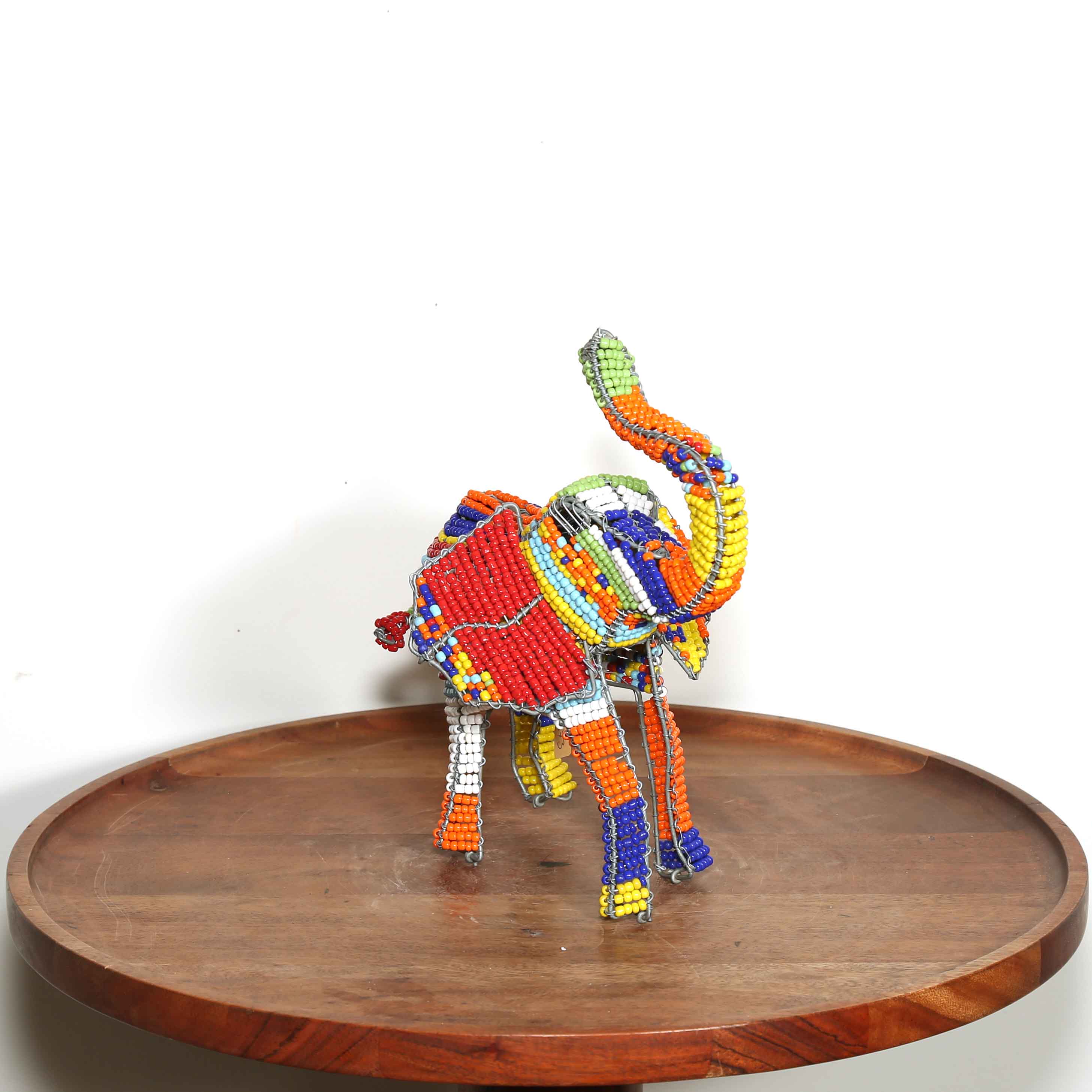 Colorful beaded elephant Sculpture African art to buy online