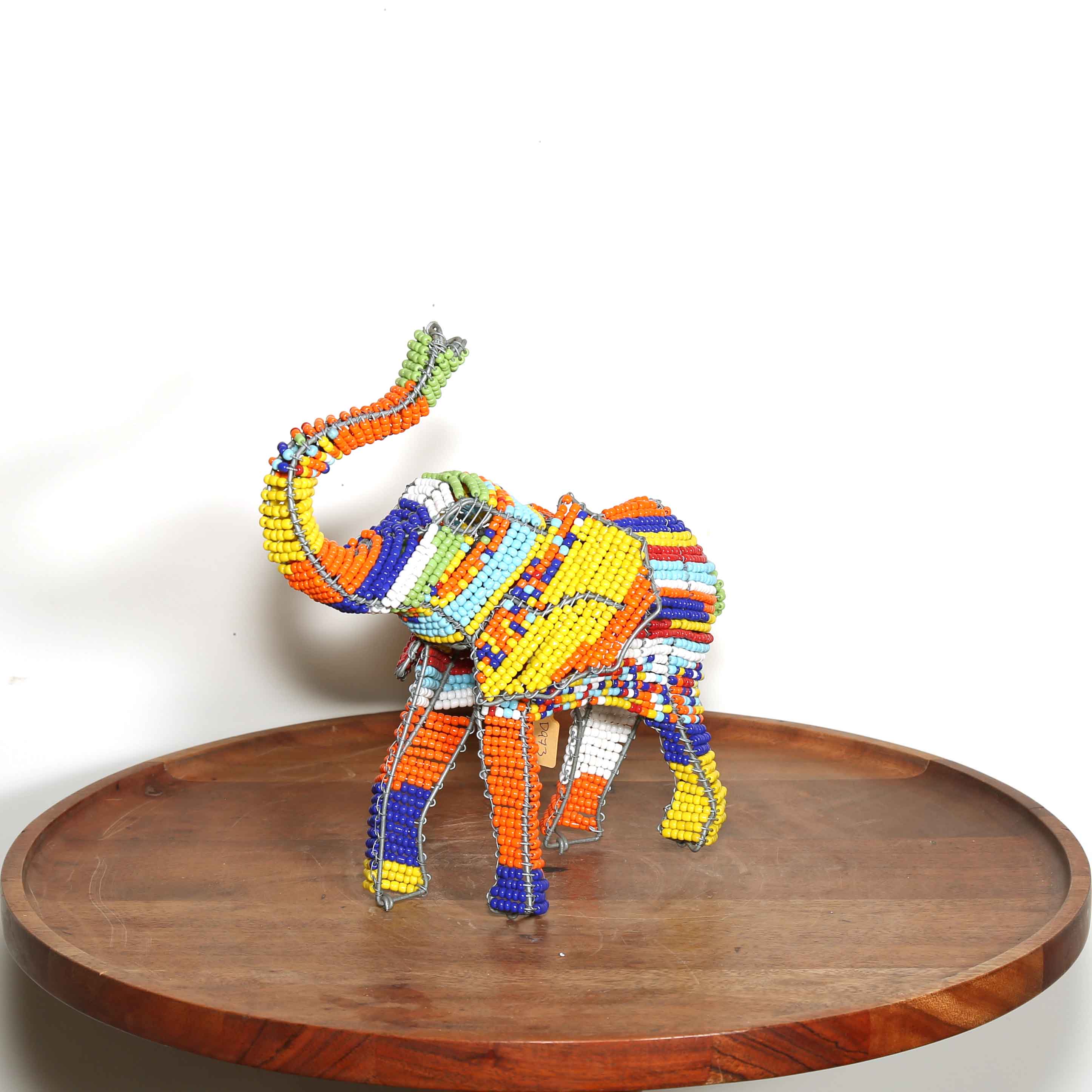 Colorful beaded elephant Sculpture African art to buy online