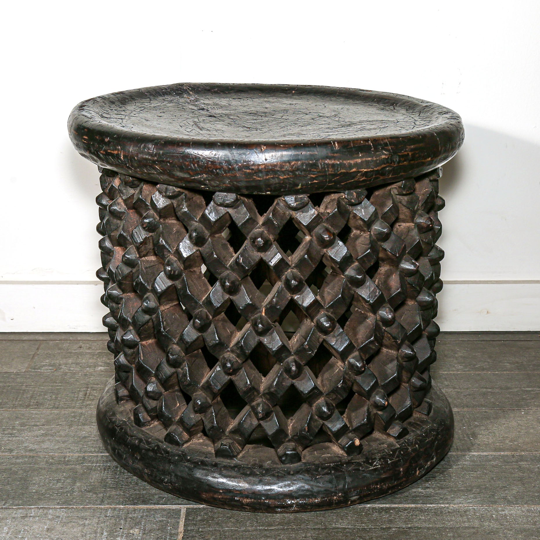 King stool table from Cameroon black colored side table
