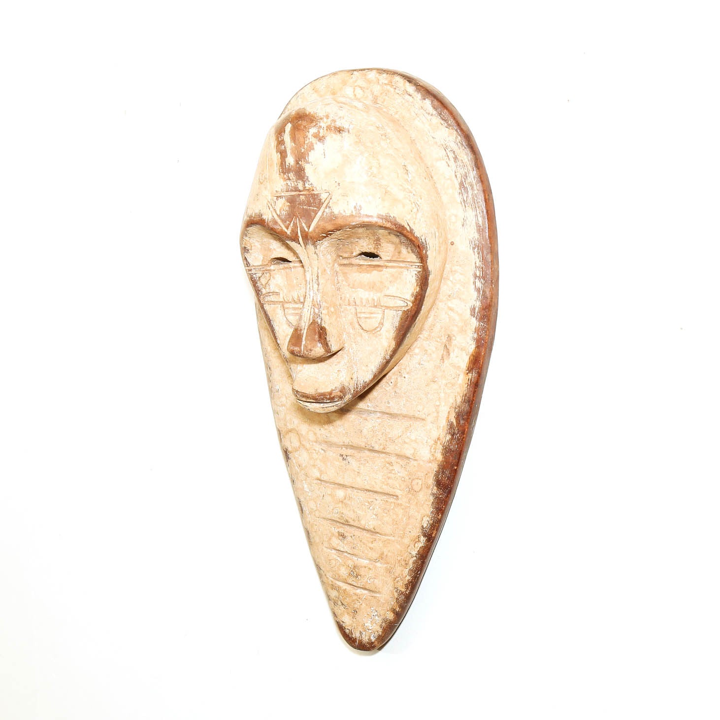 Gabon Fang style African mask with pale white finish
