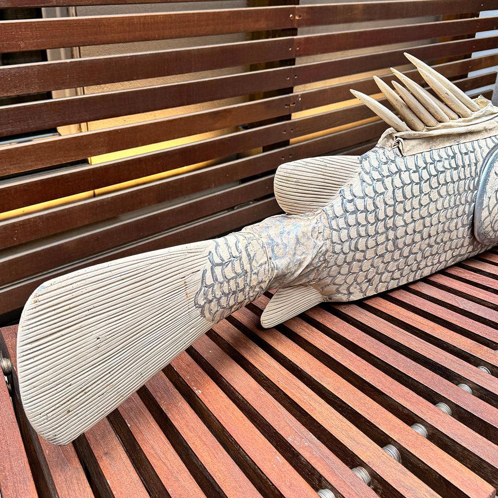 Bozo Fish Sculpture as an African Art example back side