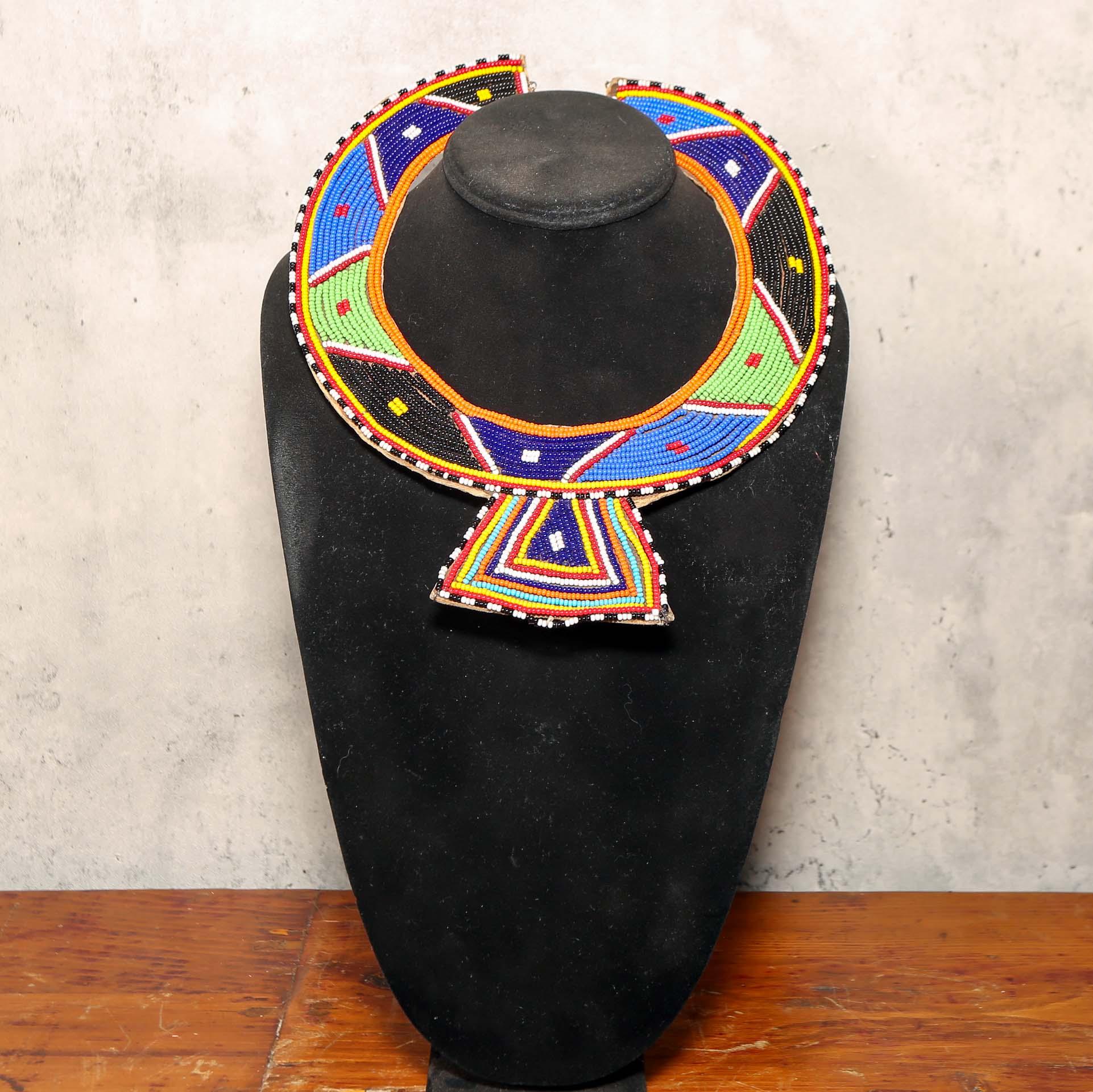 Green Maasai Beaded Necklace, Kenya