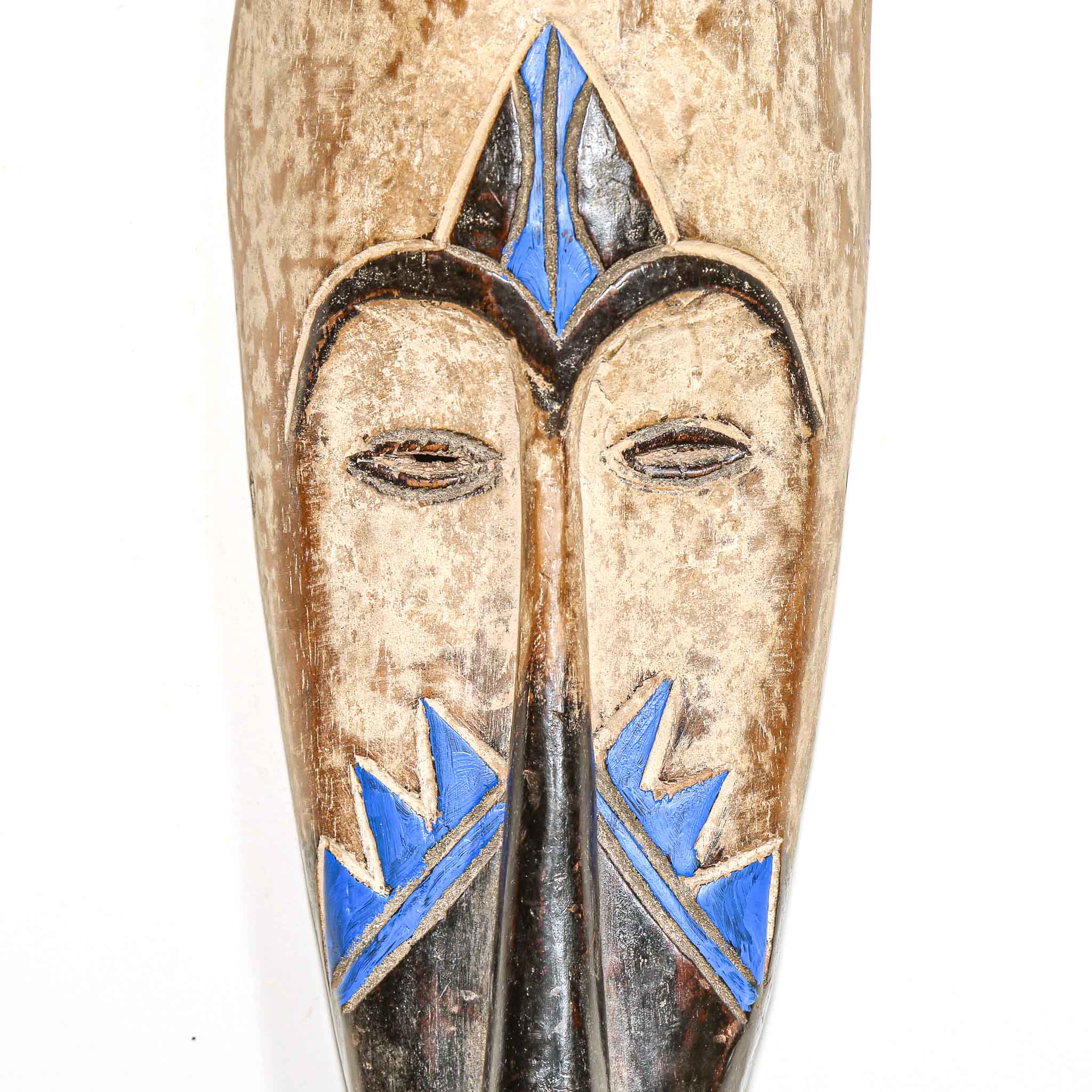 Close up of an African carved traditional mask