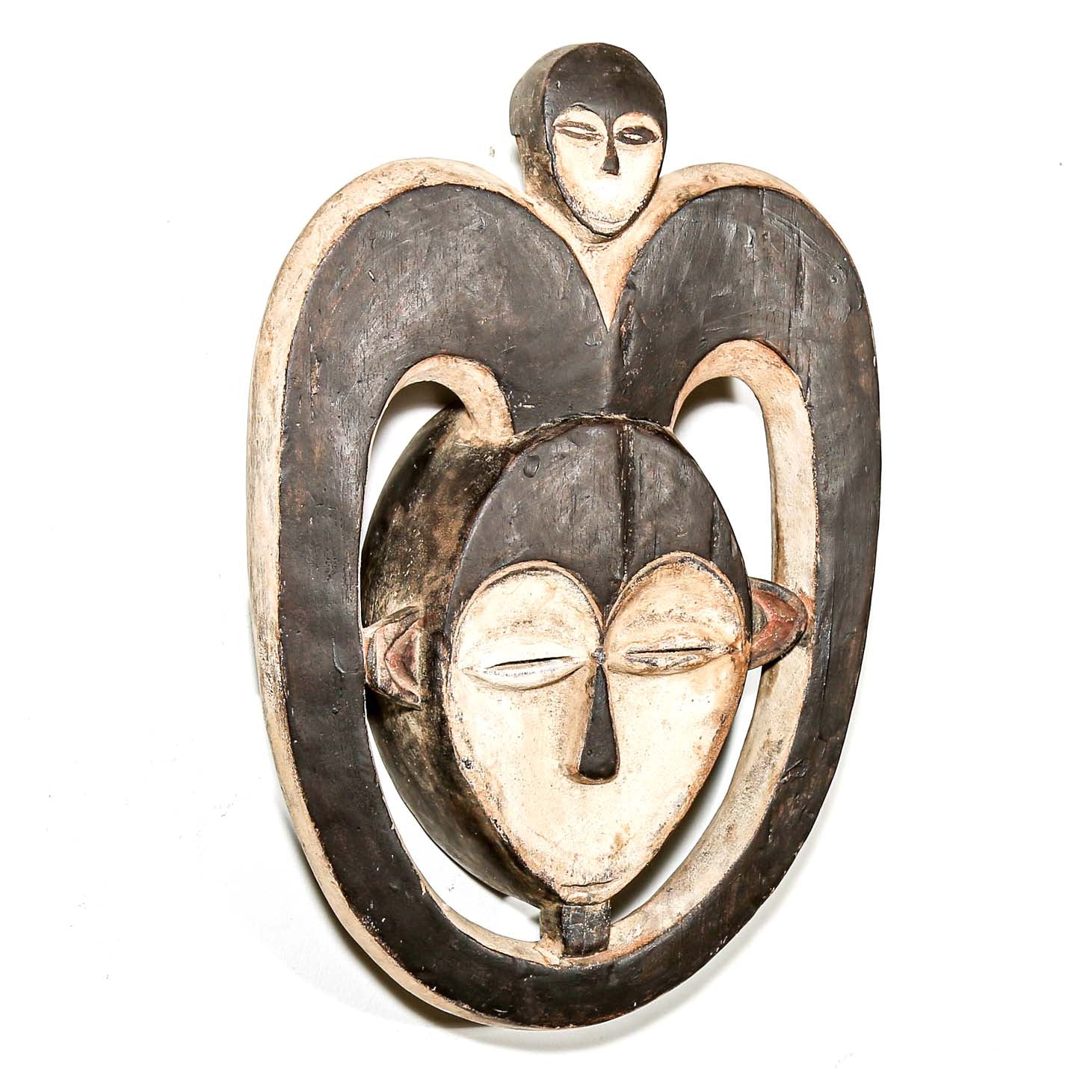 black and white African mask. Wall hanging African home decor
