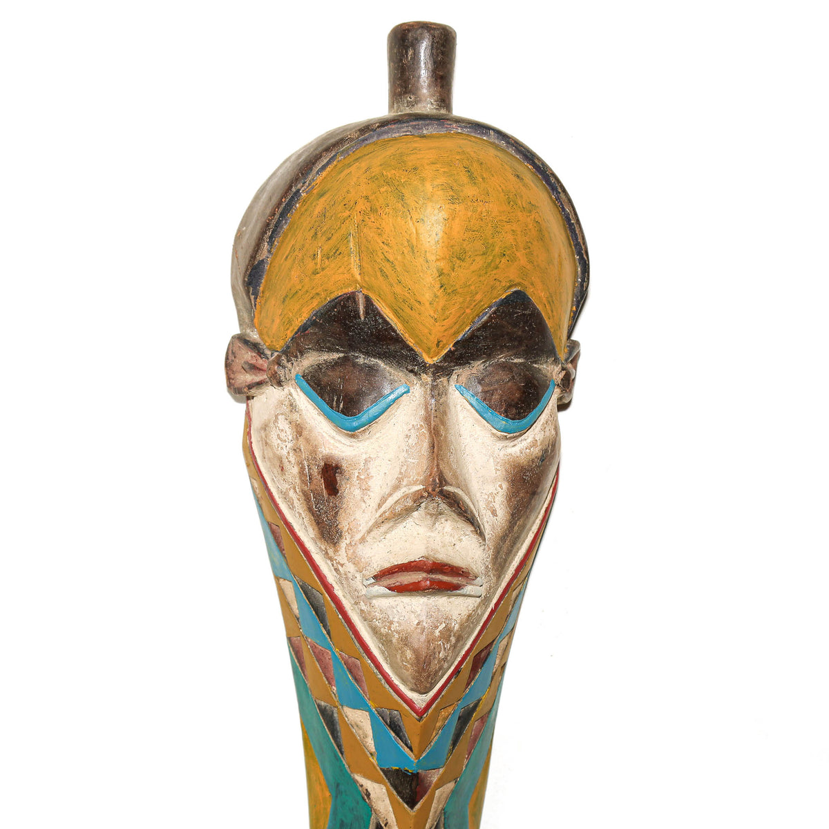Pende ceremonial mask from Congo with traditional carved wood construction and distinctive regional styling