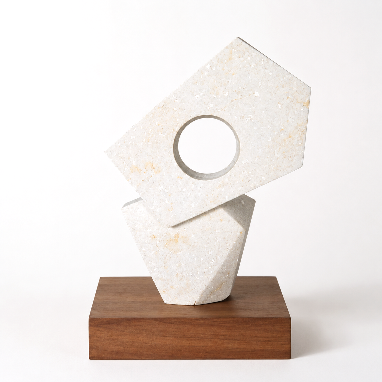 White stone abstract modern African Sculpture