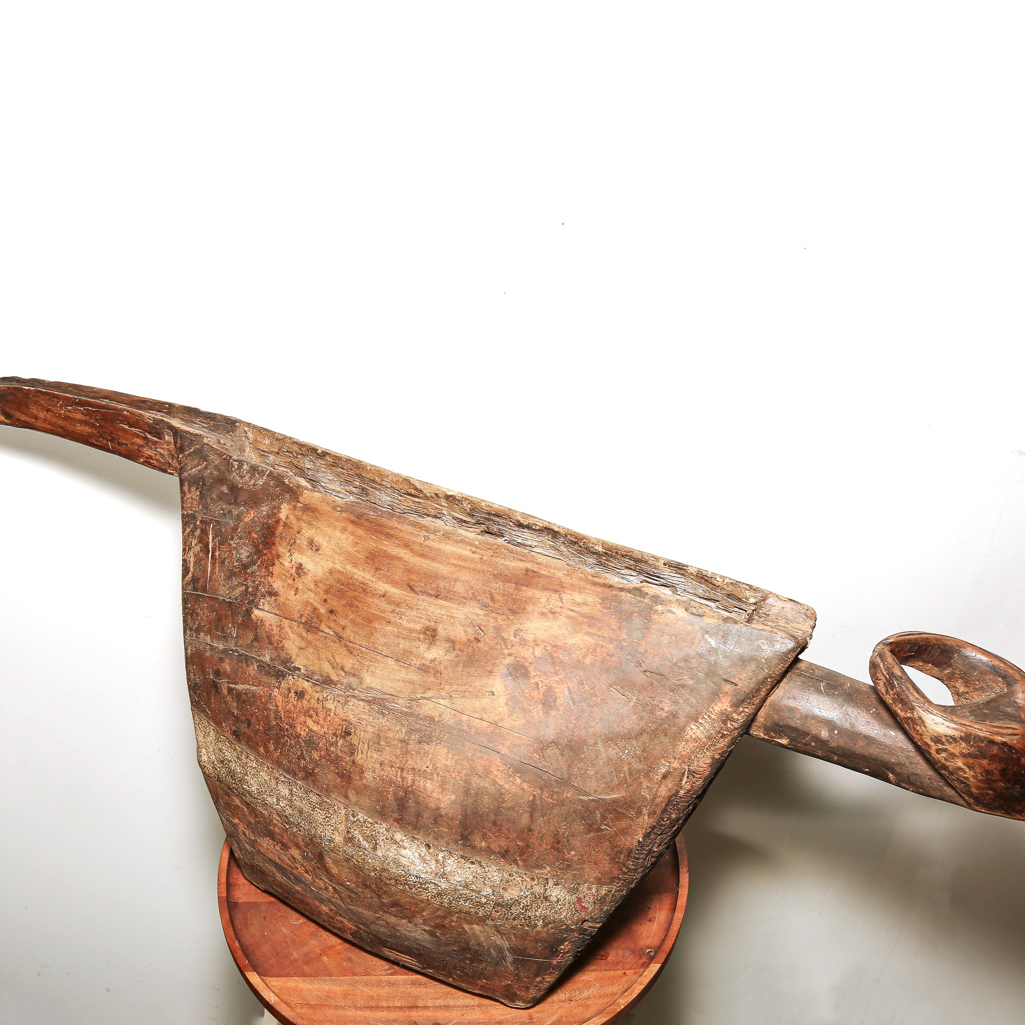 Traditional Central African drum with horned animal form