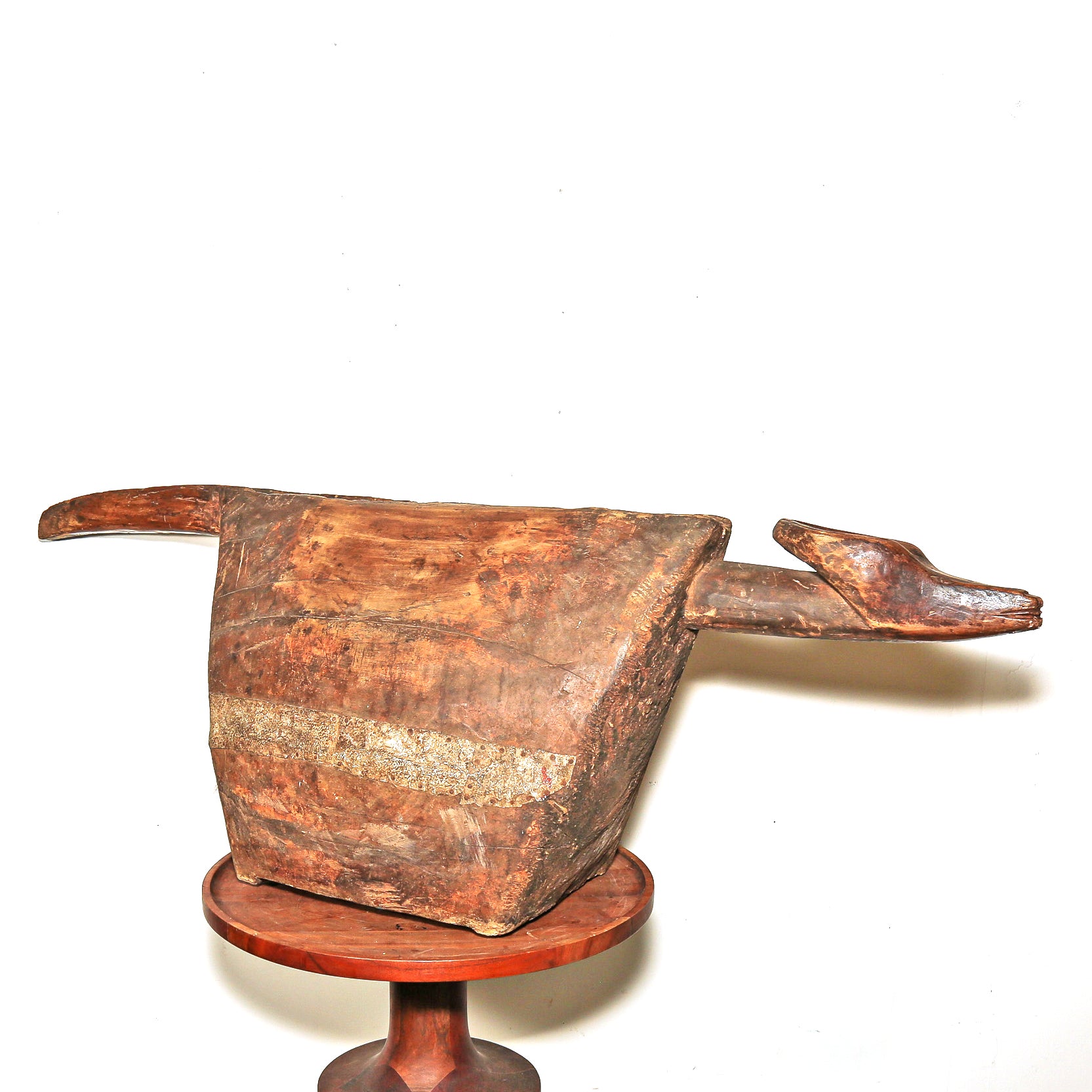 Antique Yangere antelope-form slit drum from the Central African Republic