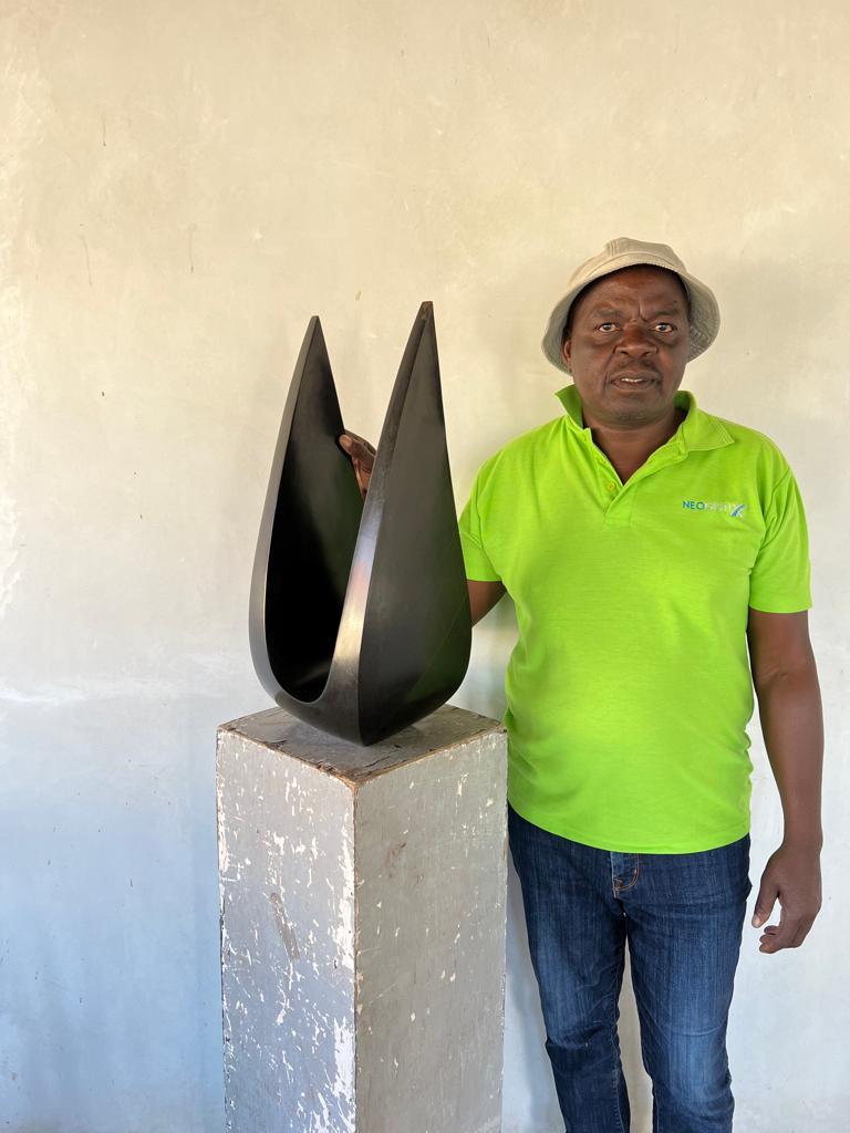 "Soaring Secret" Sculpture by Nesbert Mukomberanwa