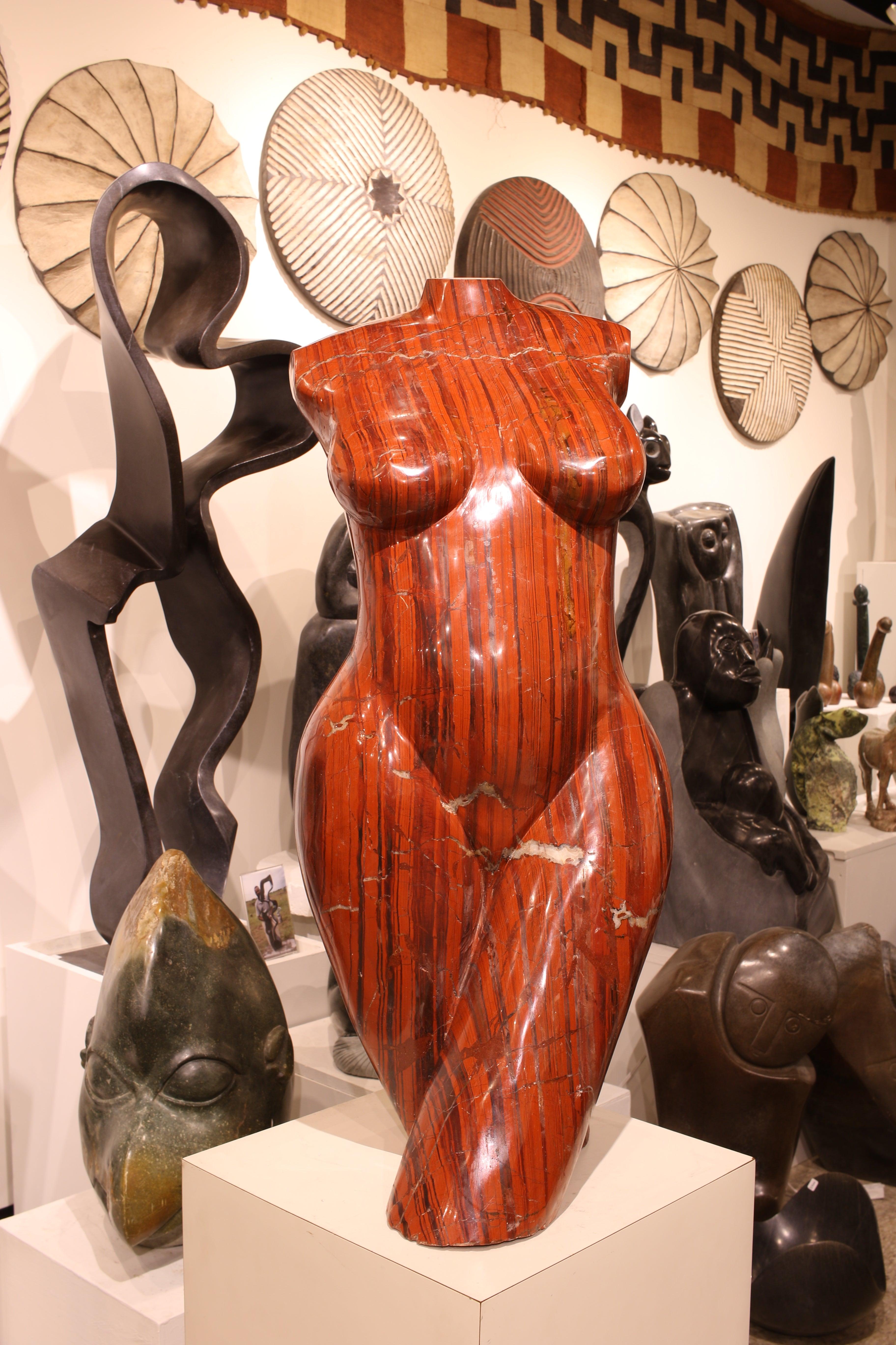 Red Jasper Torso Sculpture
