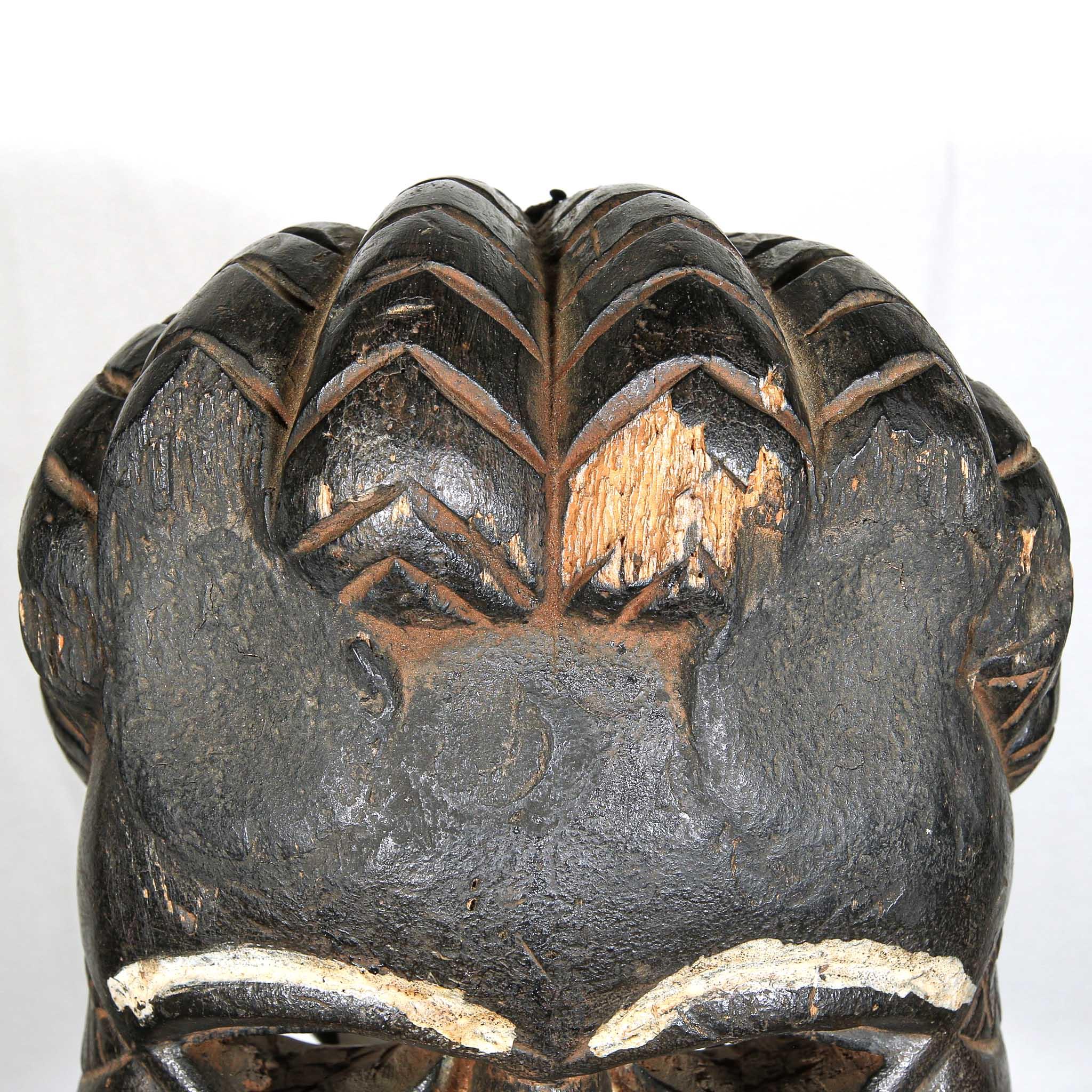 Ibibio Mask from Nigeria top close up