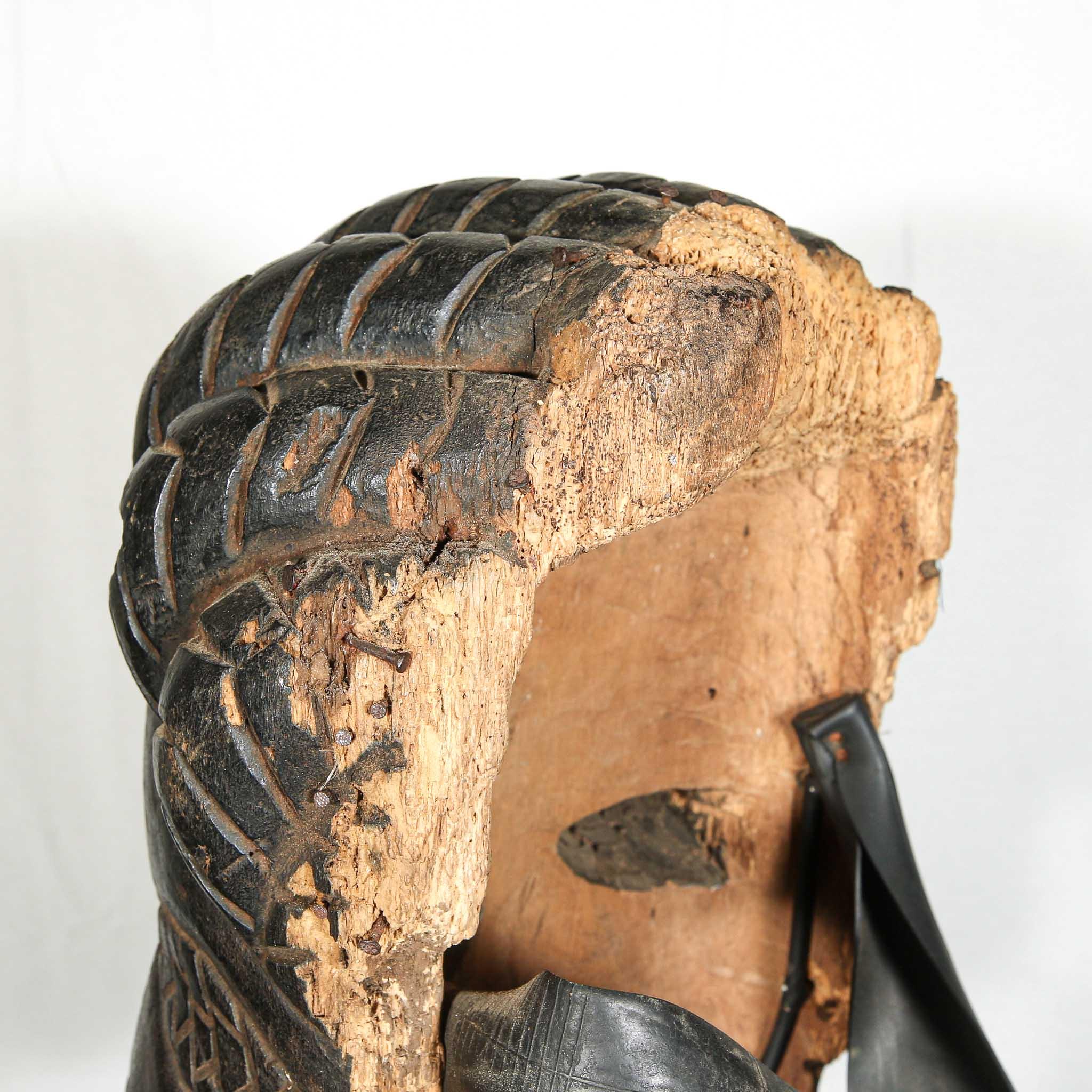 Ibibio Mask from Nigeria skewed top close up