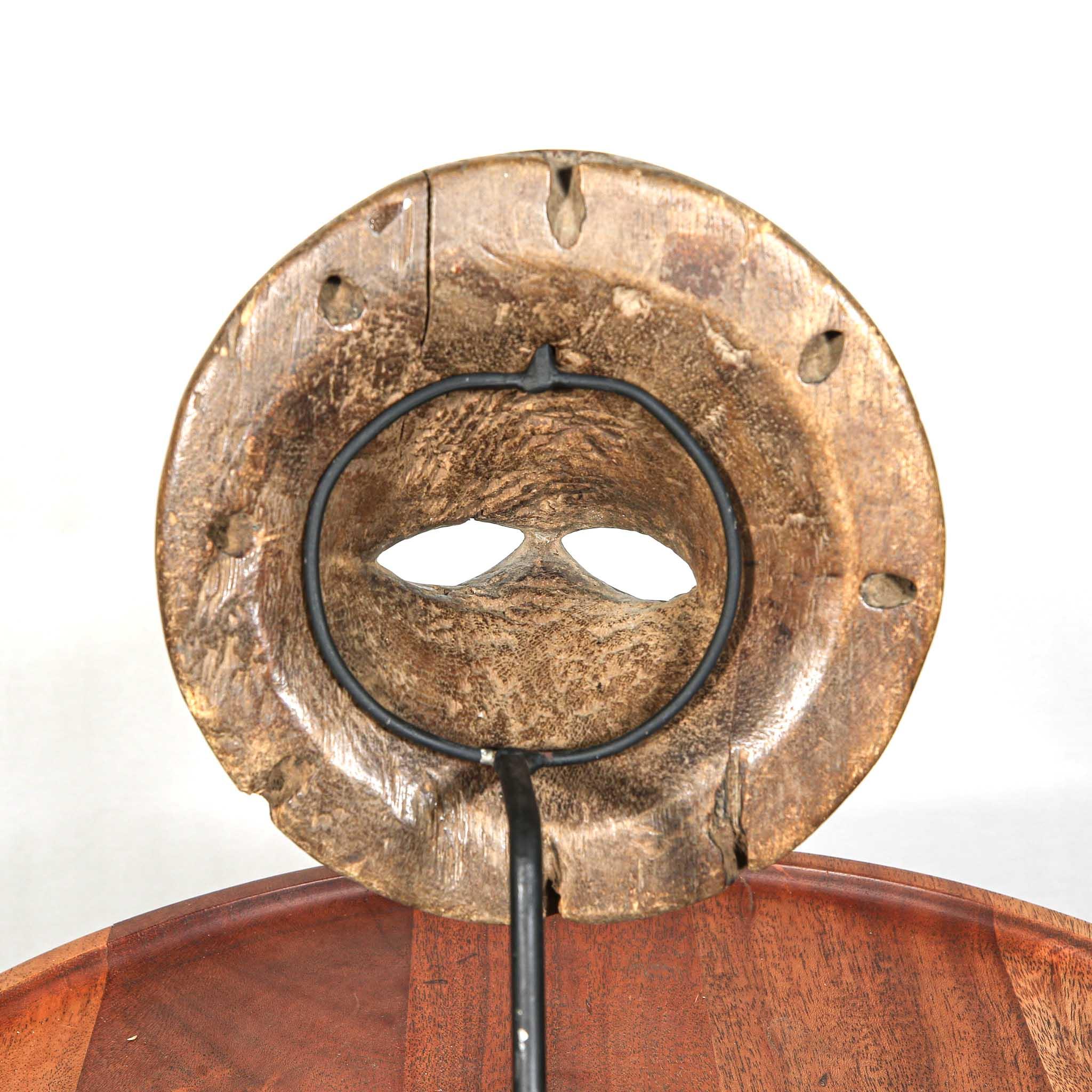 Eket Mask, Cameroon small authentic African mask showing back