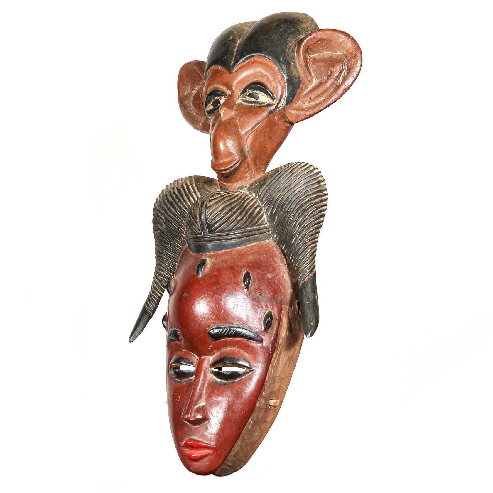 Guru Mask with Primate from Côte d'Ivoire showing right side