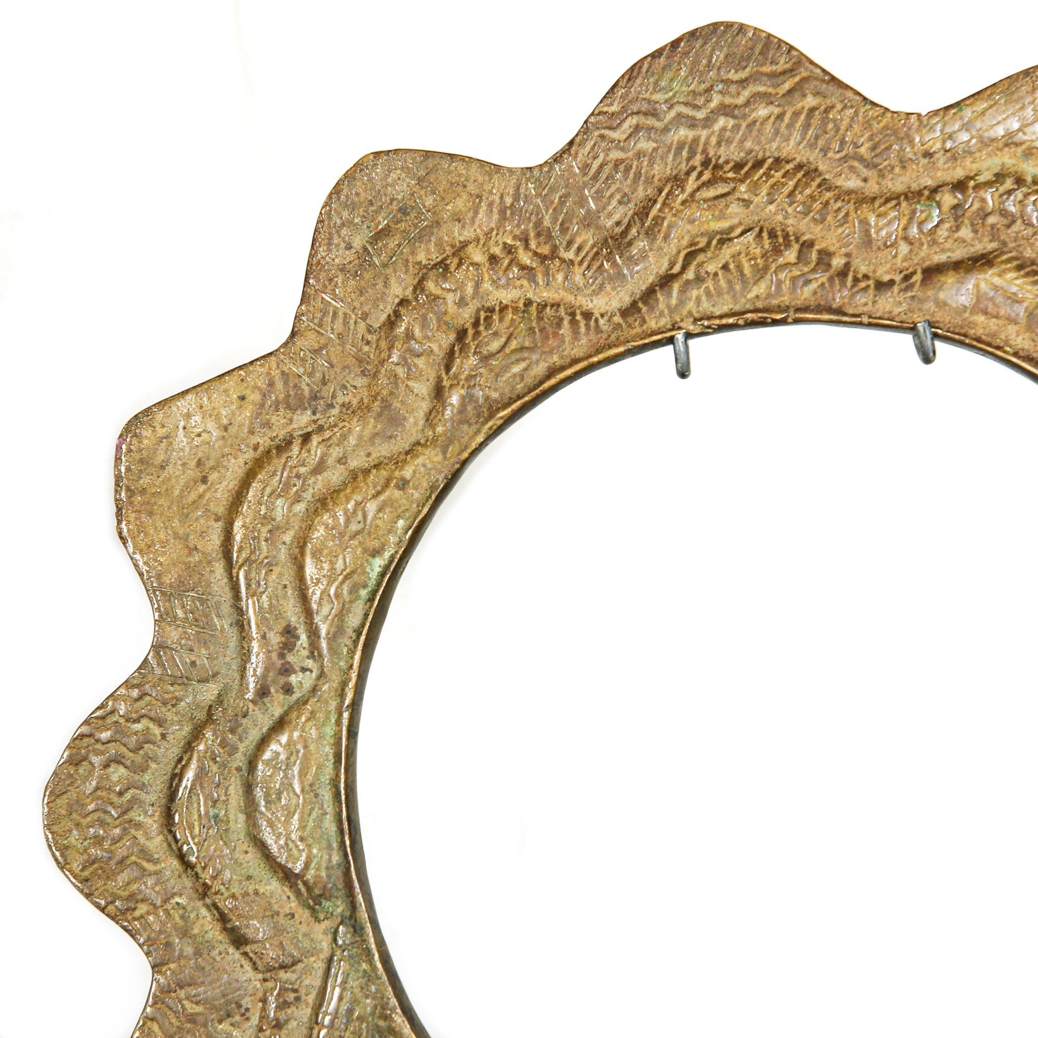 Handmade Copper Fang Currency Collar from Gabon close up