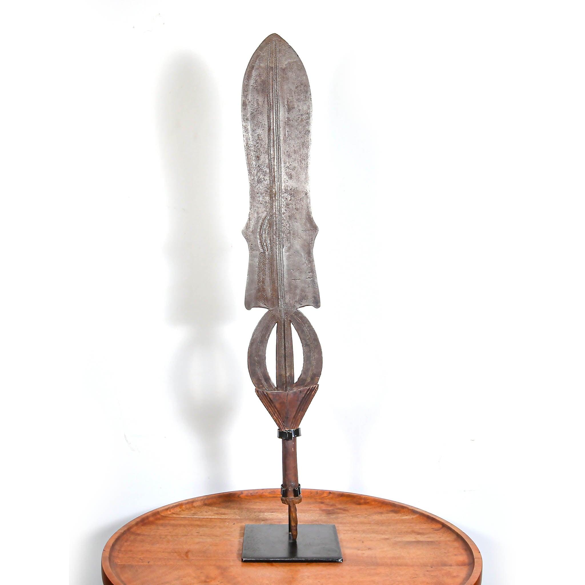 Handmade Copper Kuba Currency Knife from D.R. Congo front