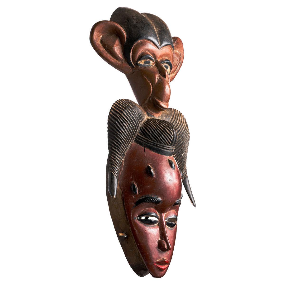 Guru Mask with Primate from Côte d'Ivoire showing left side