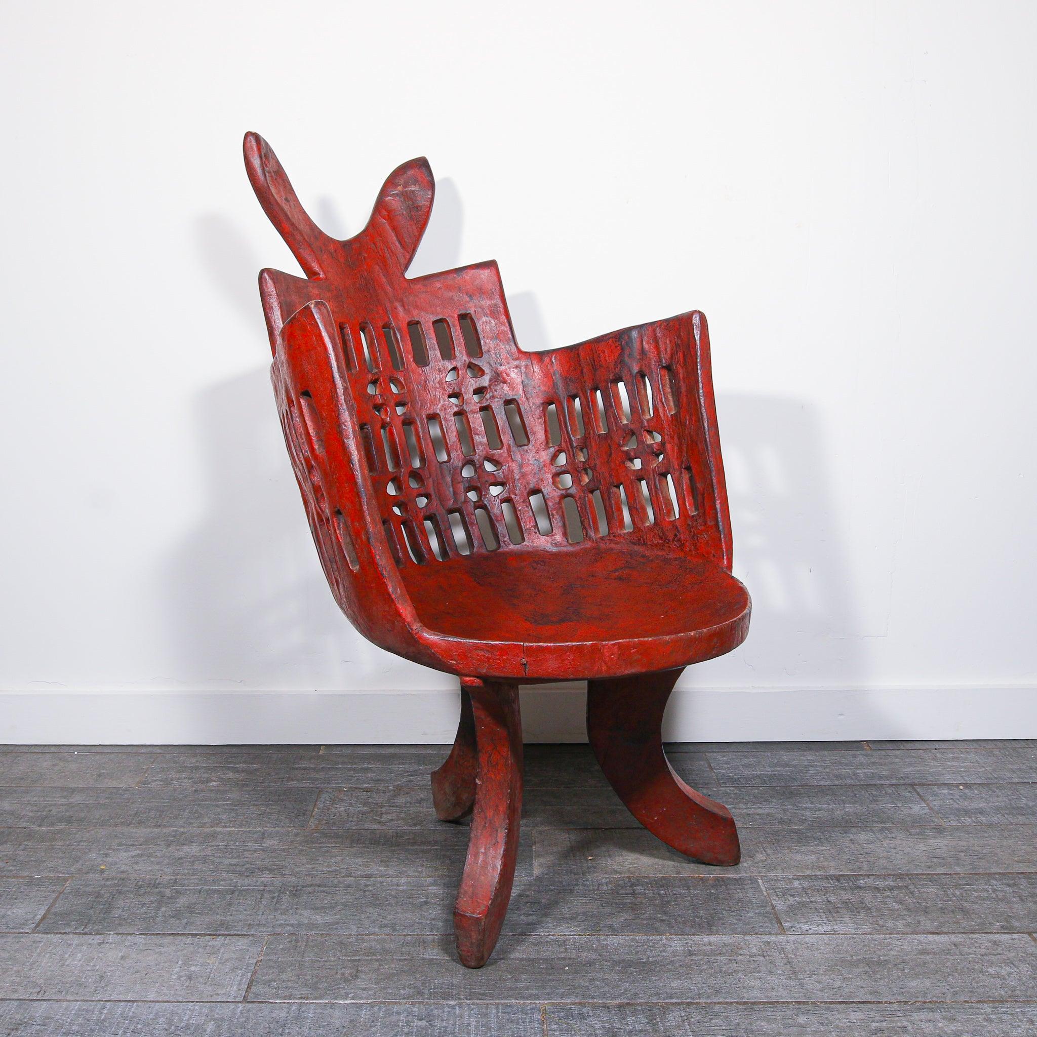 Red African chair