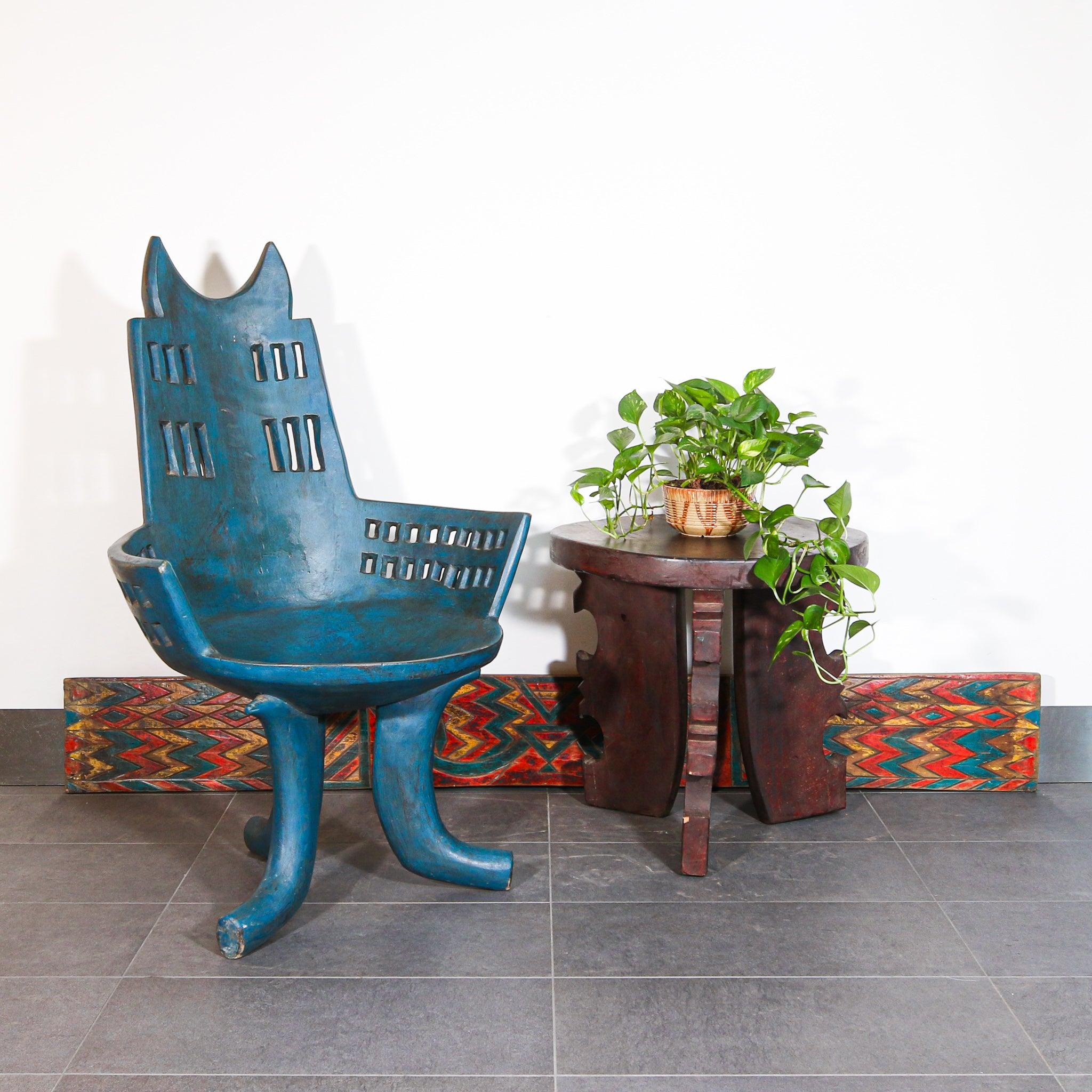 Blue African chair