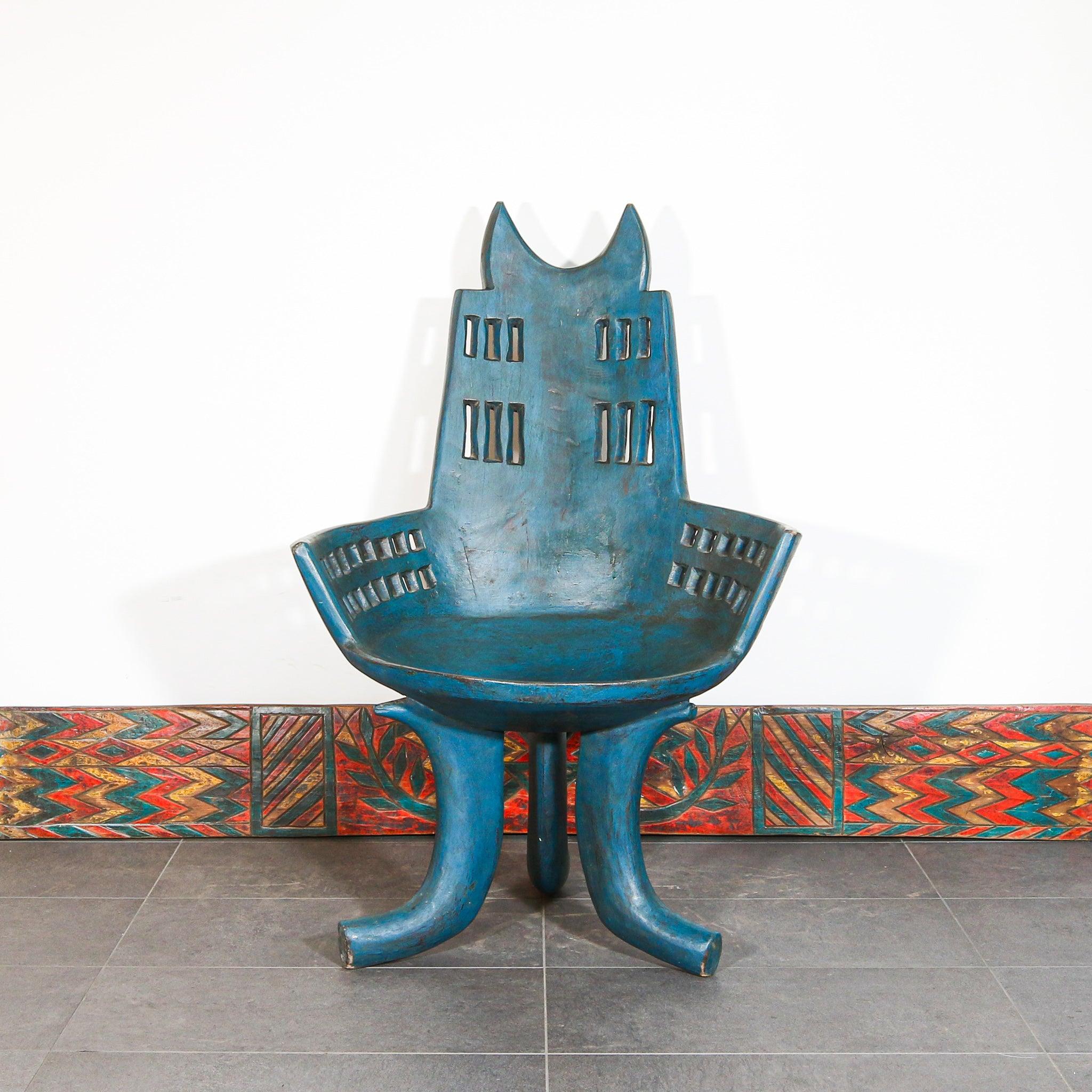 Blue African chair