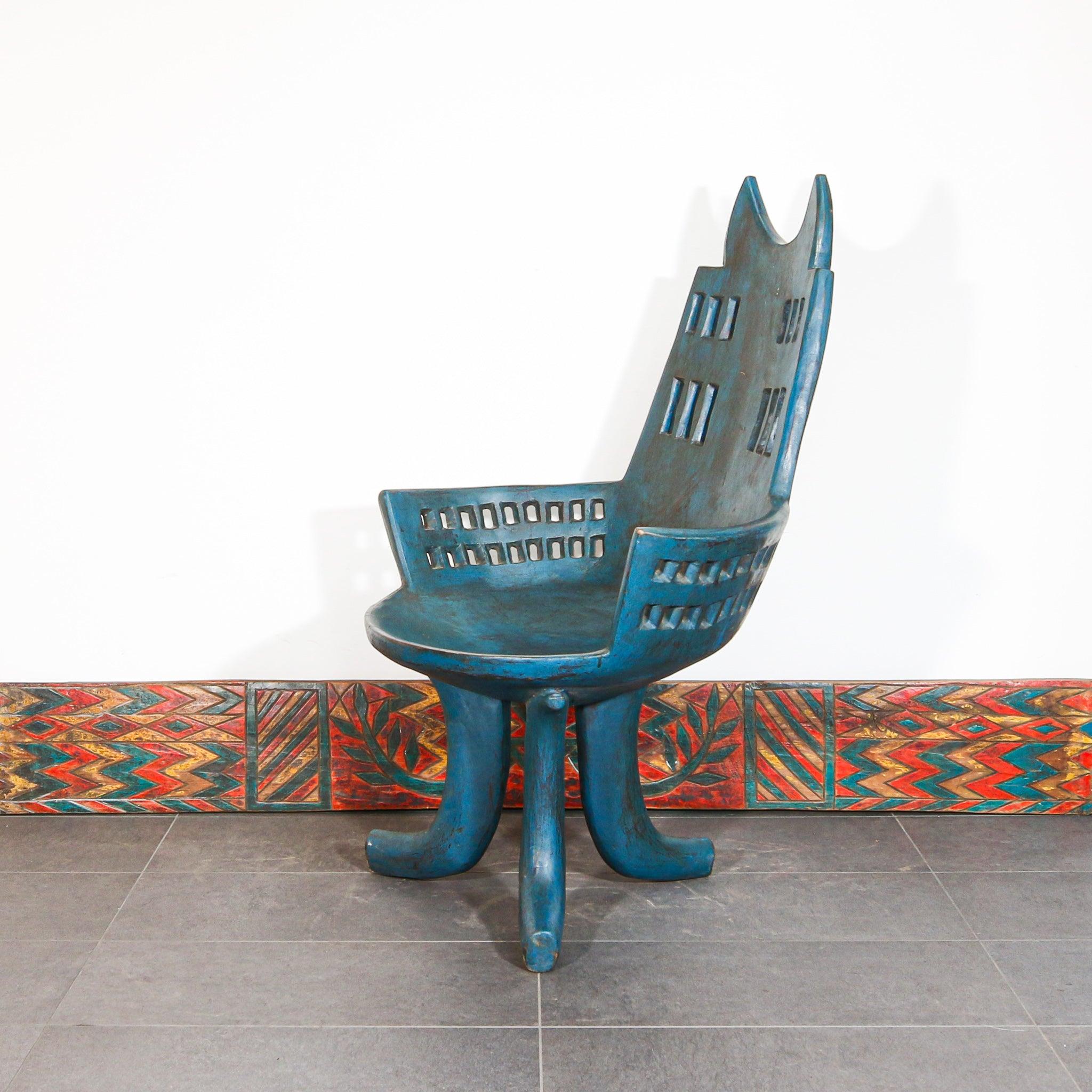 Blue African chair
