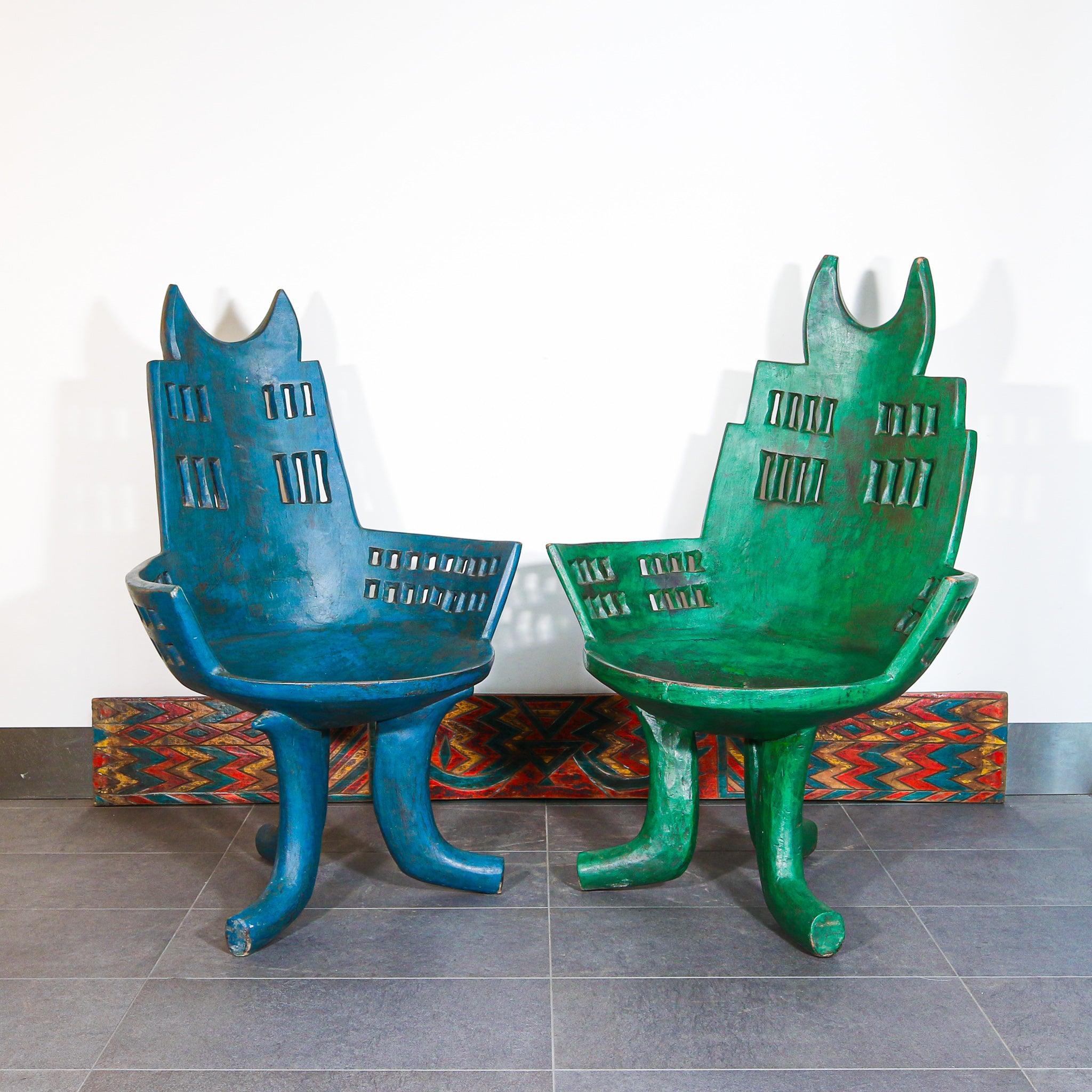 Blue African chair