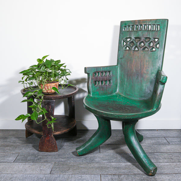 Green chair from Africa for sale