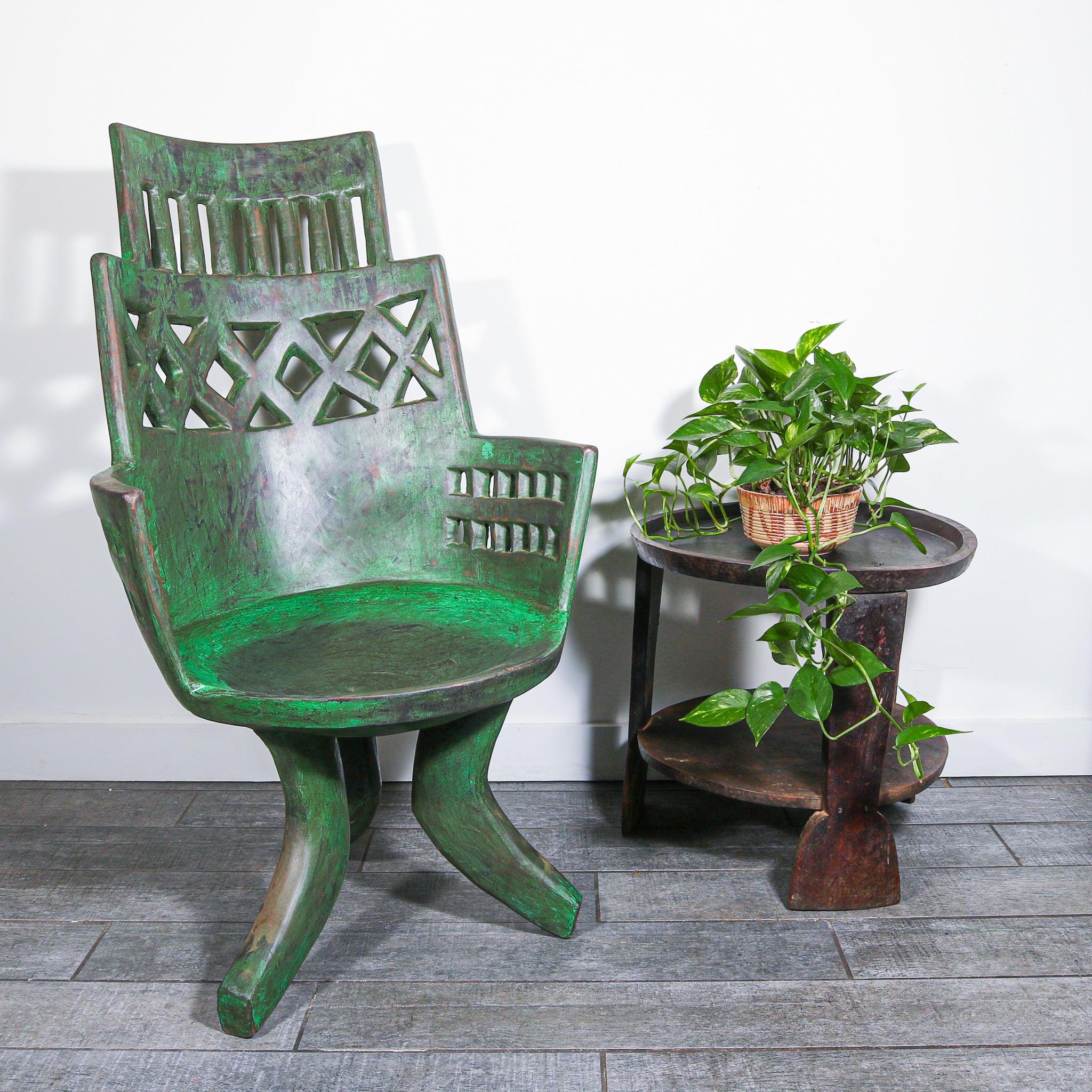 Green African throne