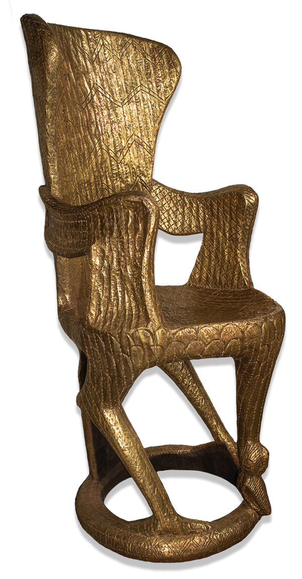 Gold throne side view