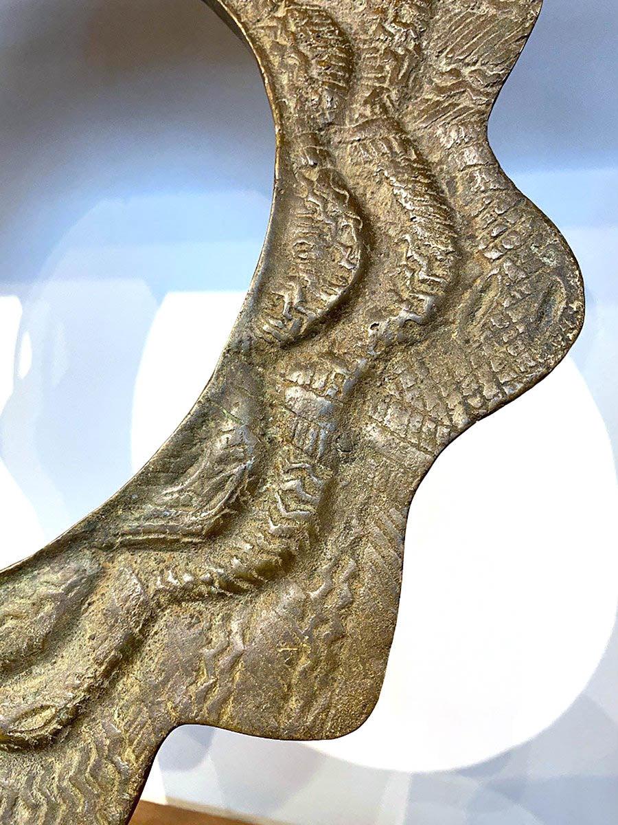 Handmade Copper Fang Currency Collar from Gabon close up on details