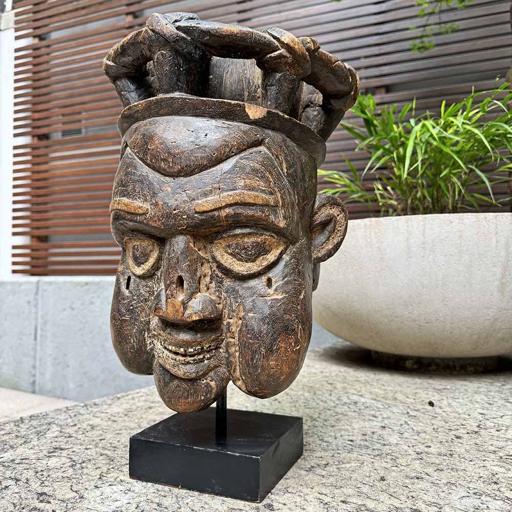 Bamum Helmet Mask from Cameroon as a home decor idea outside