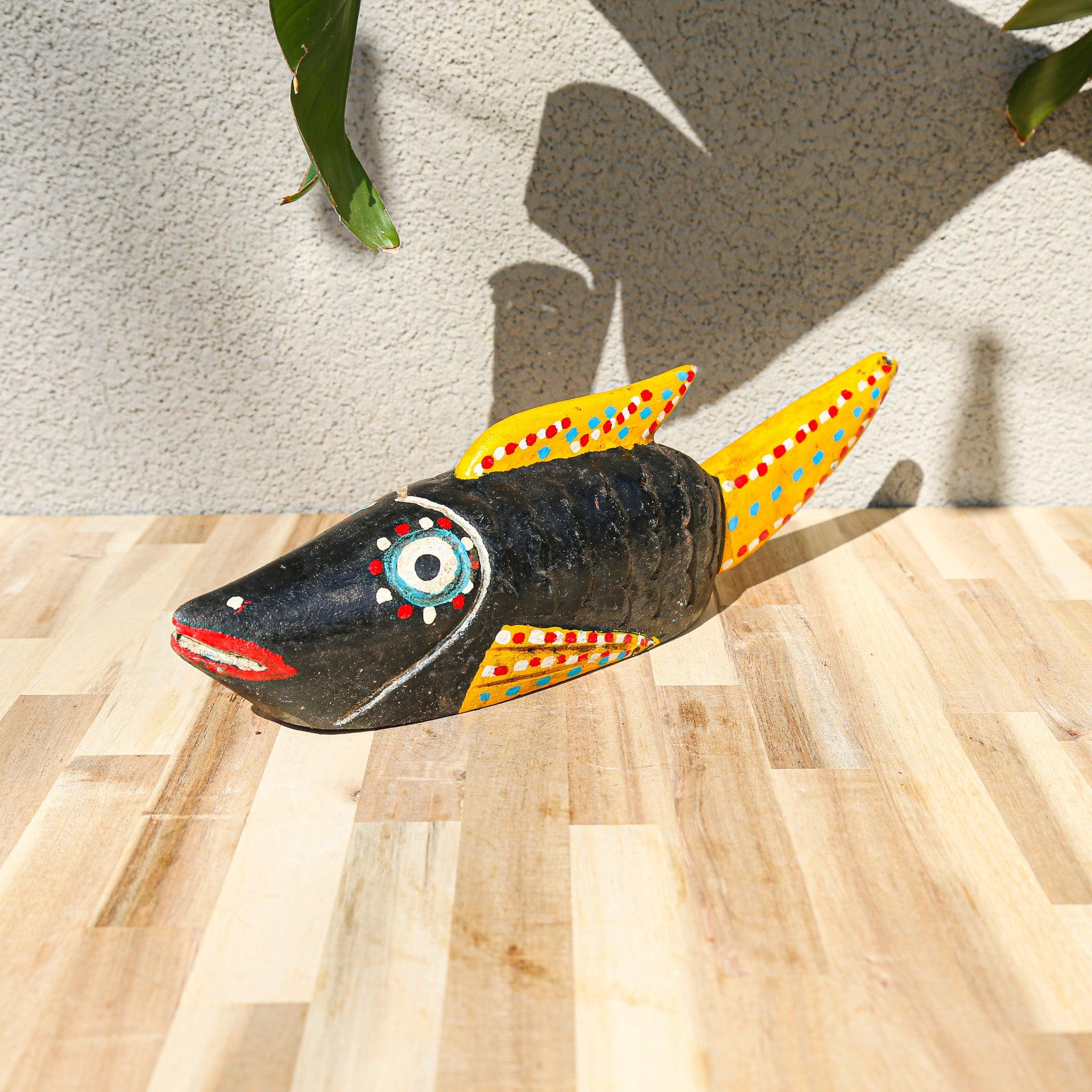 Black Bozo Fish Sculpture an African Heritage Crafts