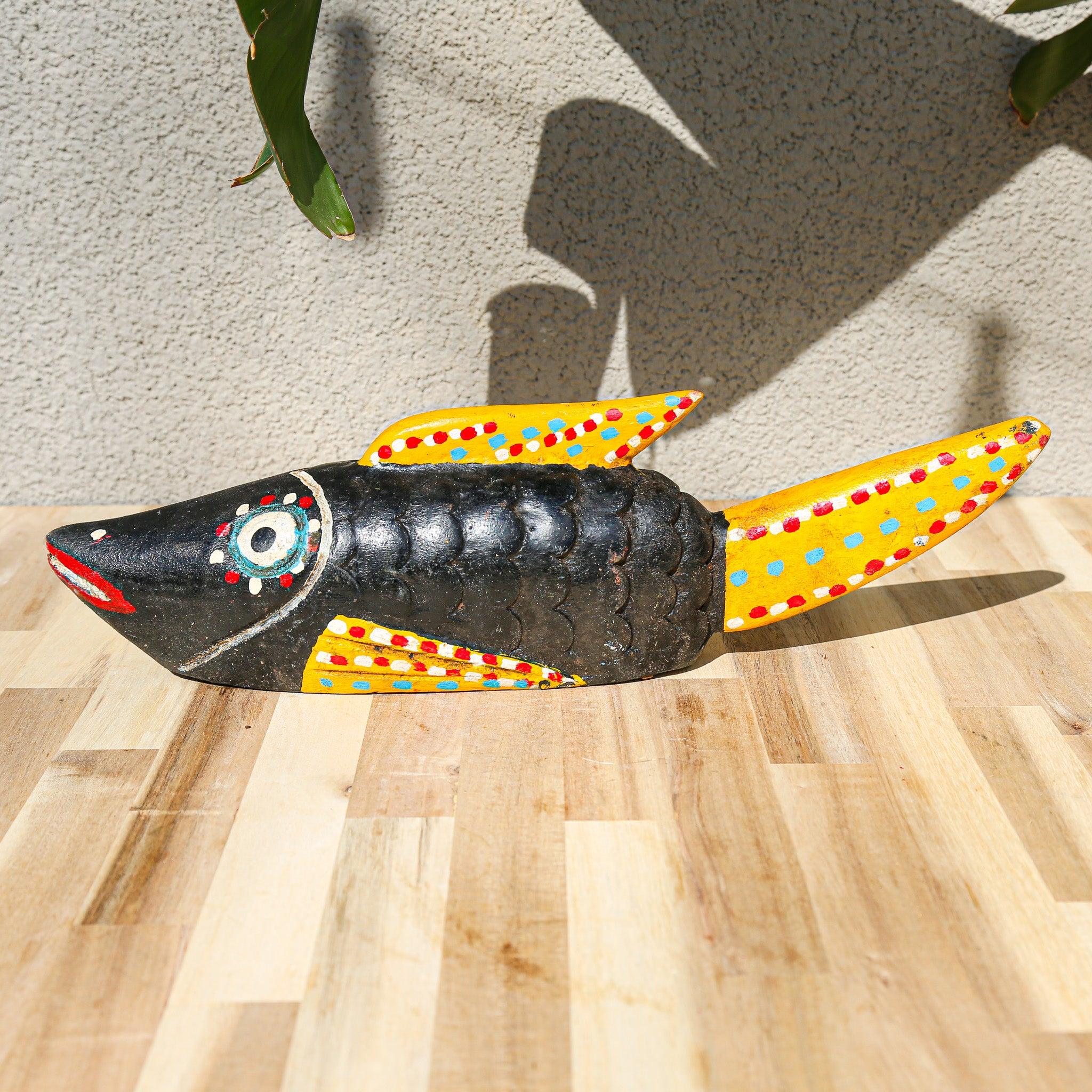 Black Bozo Fish Sculpture an African Handicraft