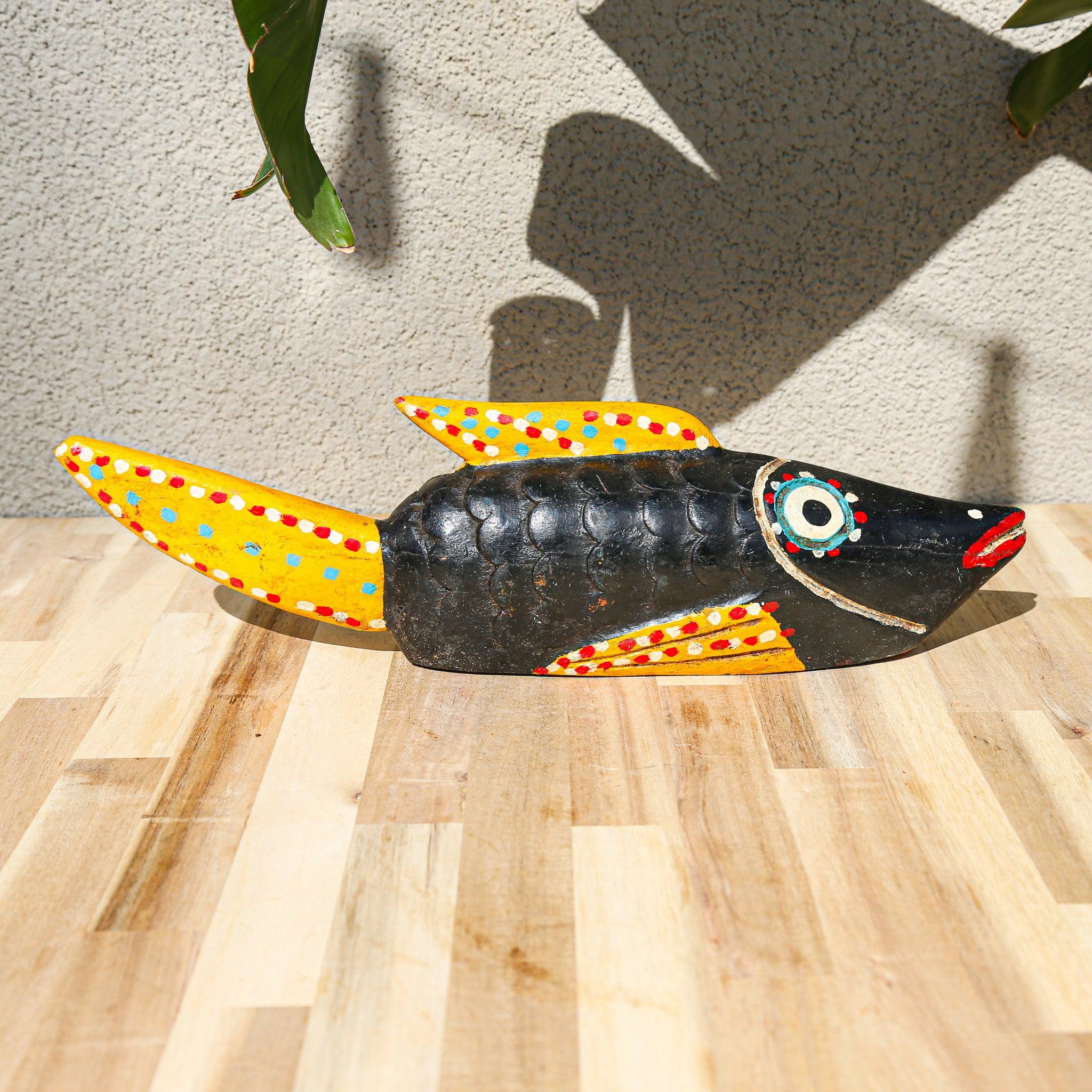 Black Bozo Fish Sculpture an Antique African art