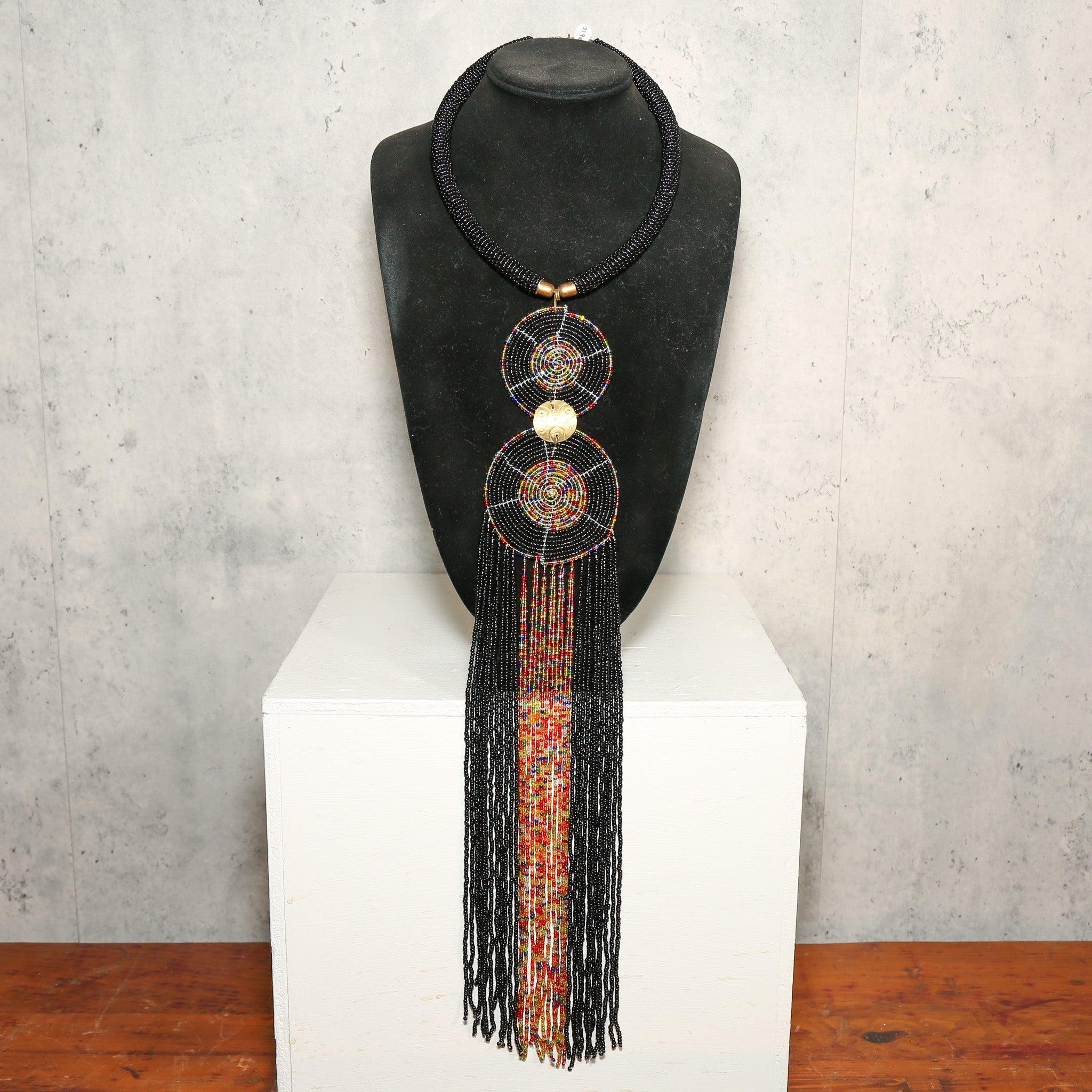 Black Zulu Beaded Necklace as an Authentic African Beads and Handmade African Jewelry