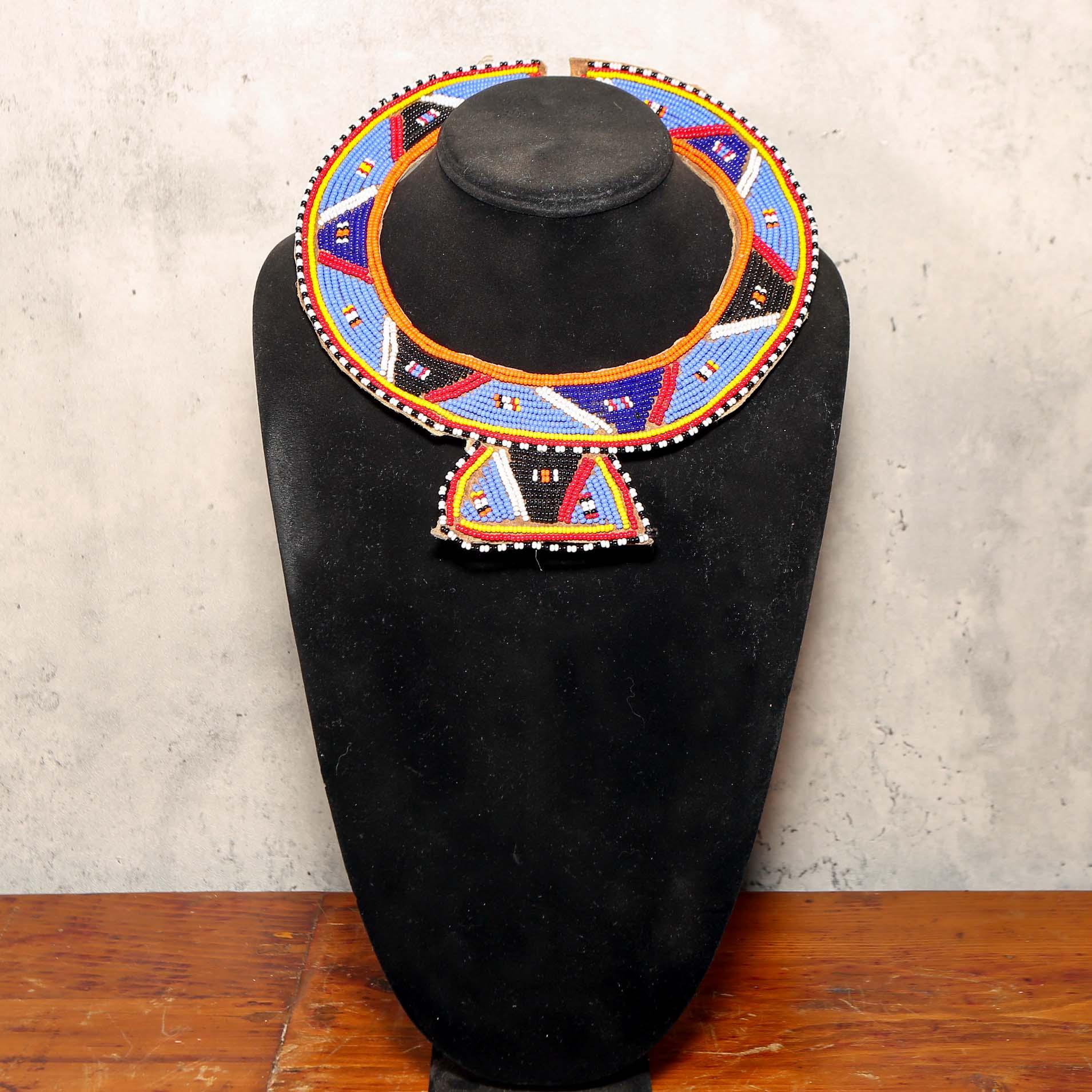 Blue Maasai Beaded Necklace an Authentic African Beads