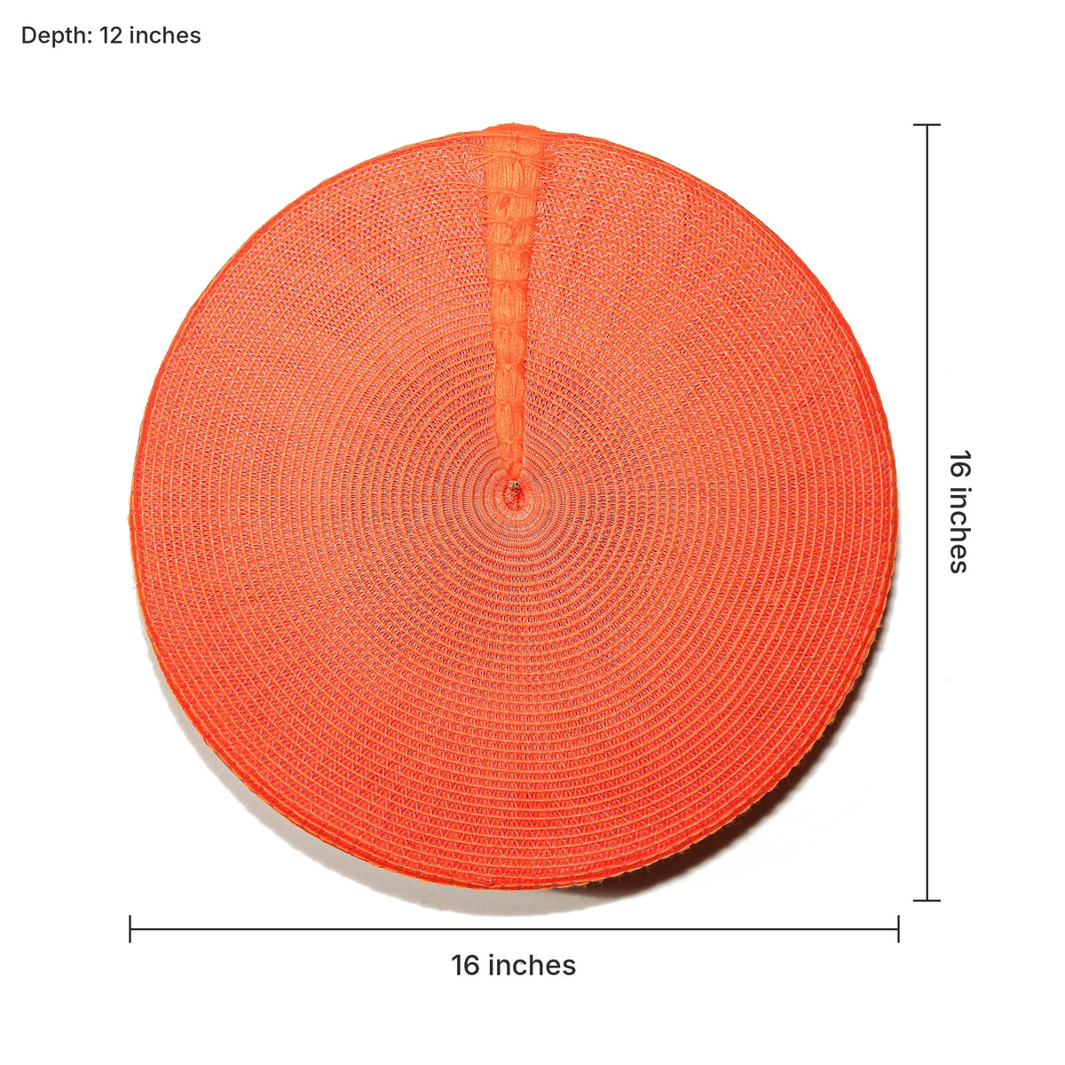 Orange hat with dimensions