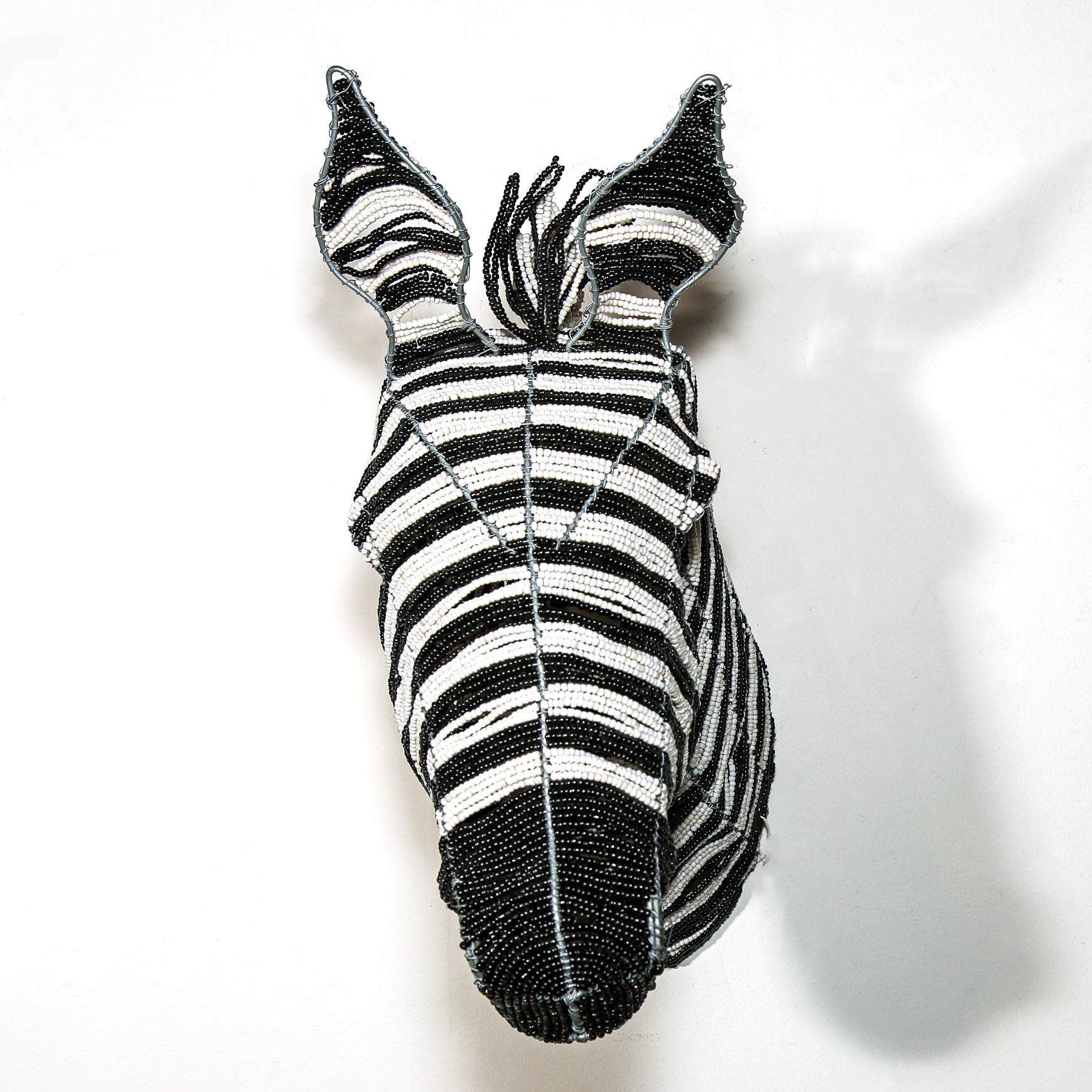 black and white beaded Zebra home decor