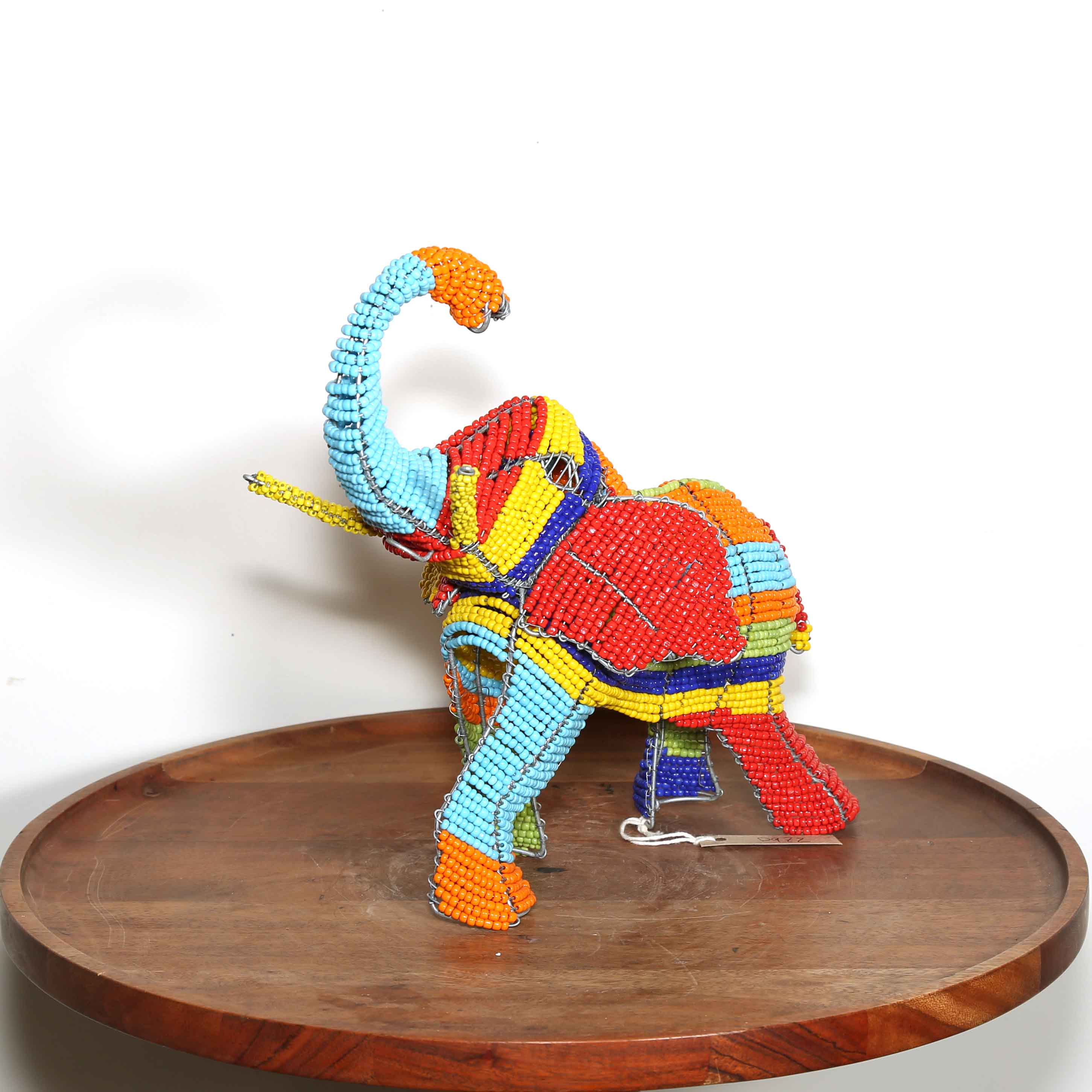 Colorful beaded elephant Sculpture African art to buy online 
