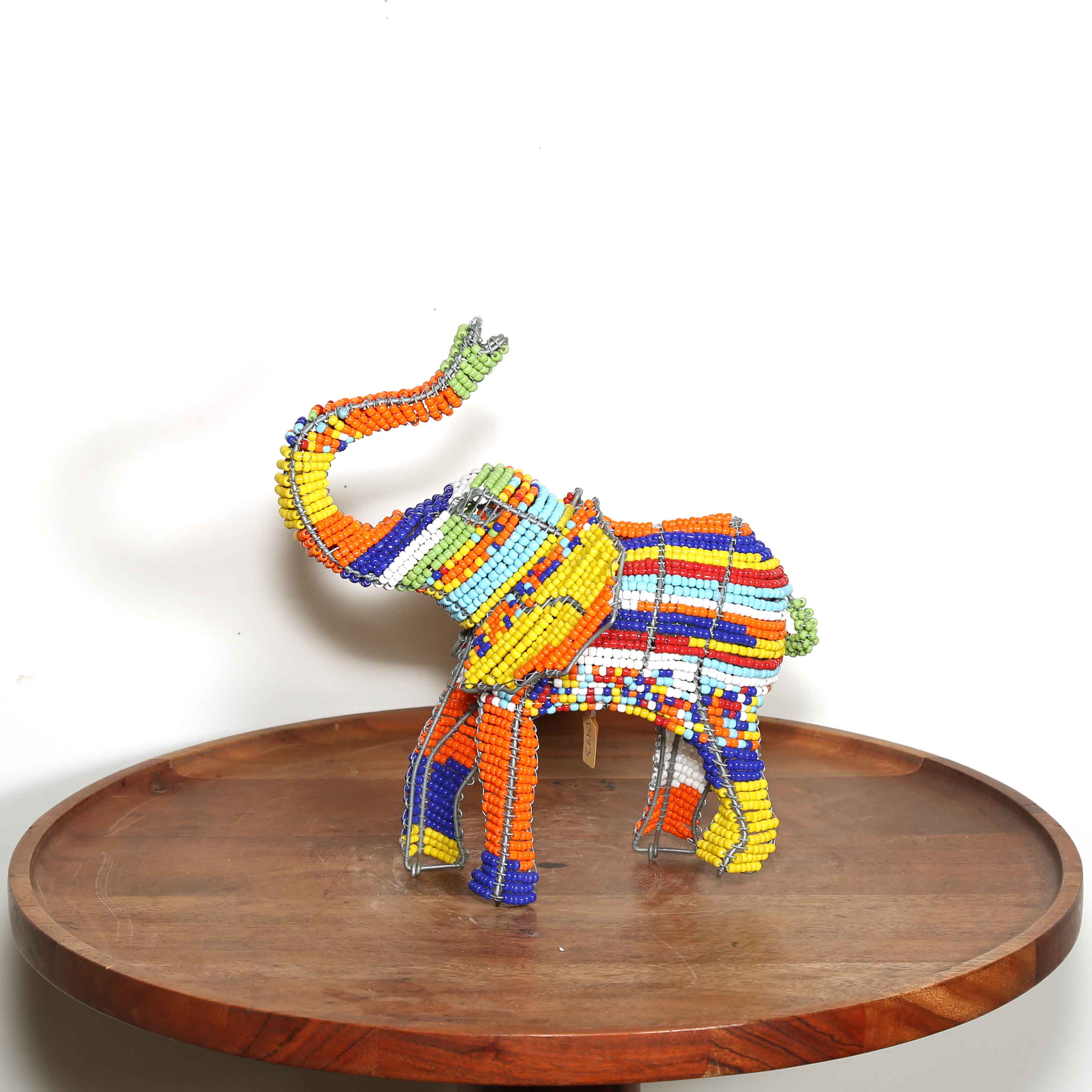 Colorful beaded elephant Sculpture African art to buy online 