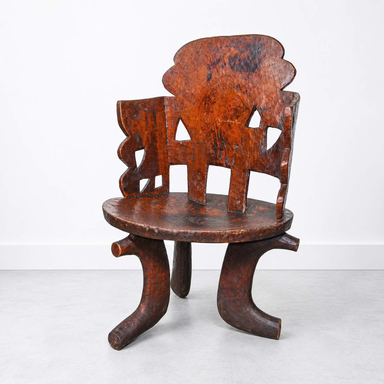 hand made African throne chair for rustic, modern and unique home style interior design 