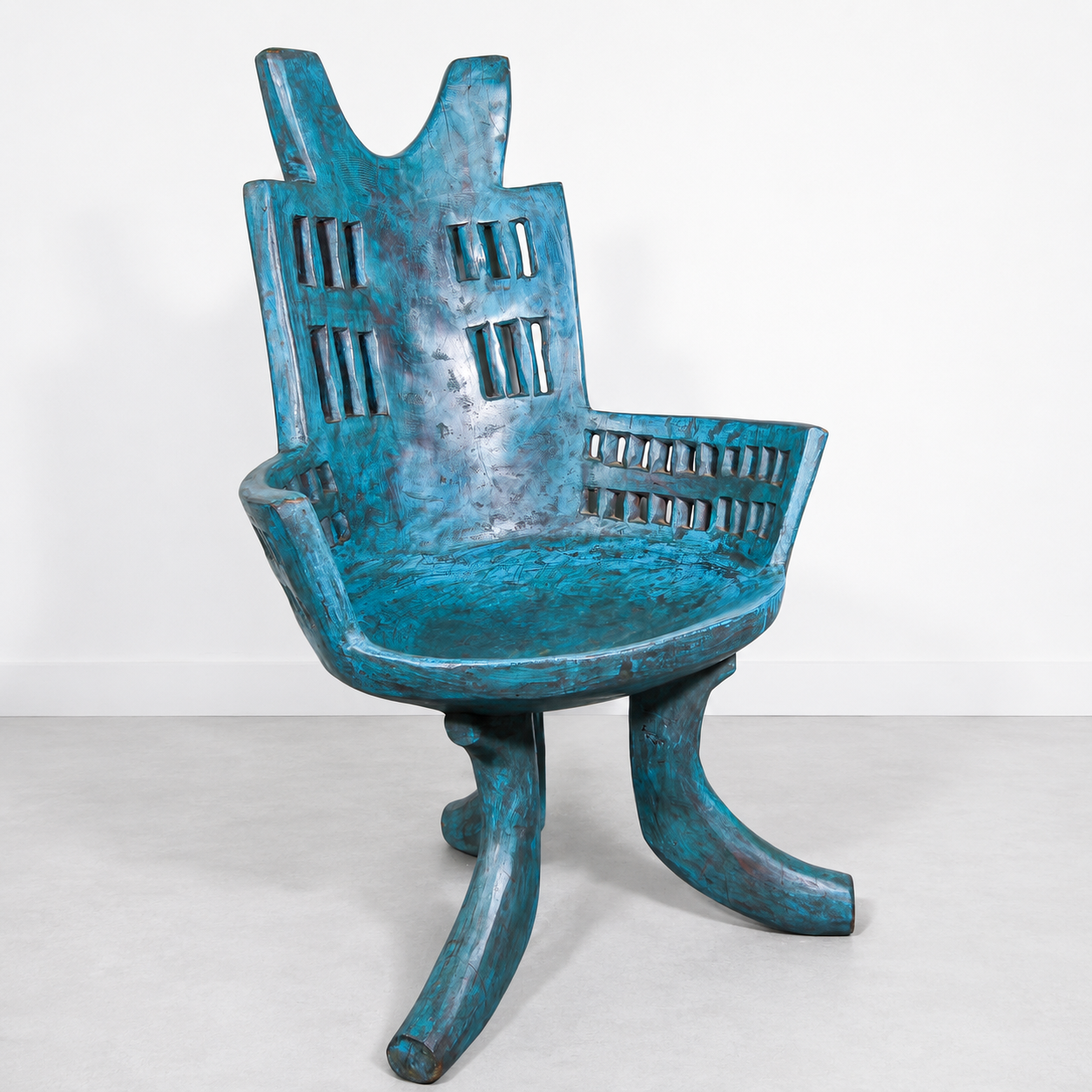colorful hand made African chairs with unique character for high end interiors